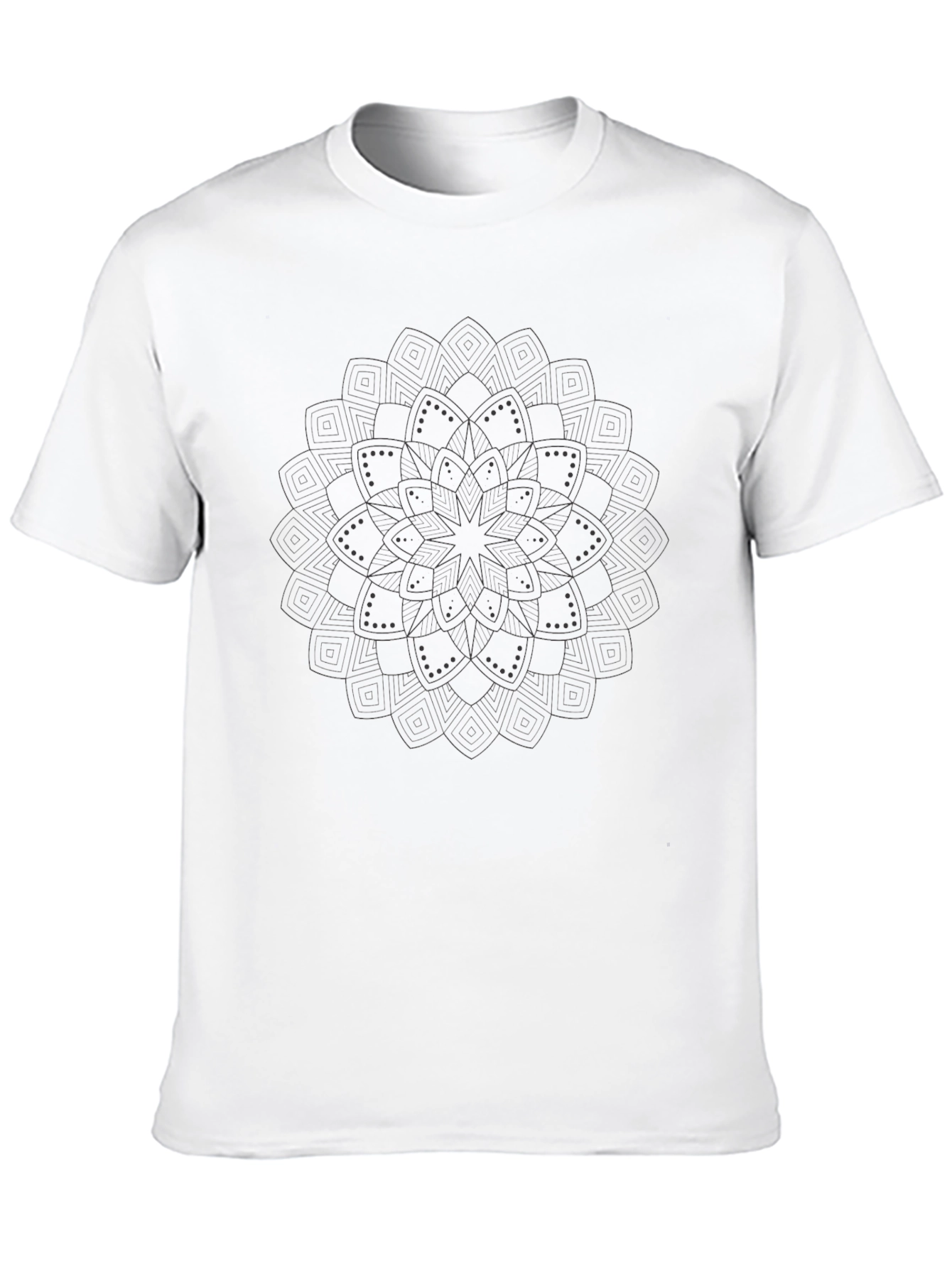 Mens Black Mandala Graphic Tee - Stylish Casual Wear