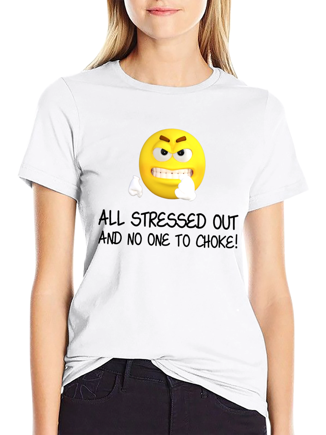 Stressed Out Emoji Graphic T-Shirt