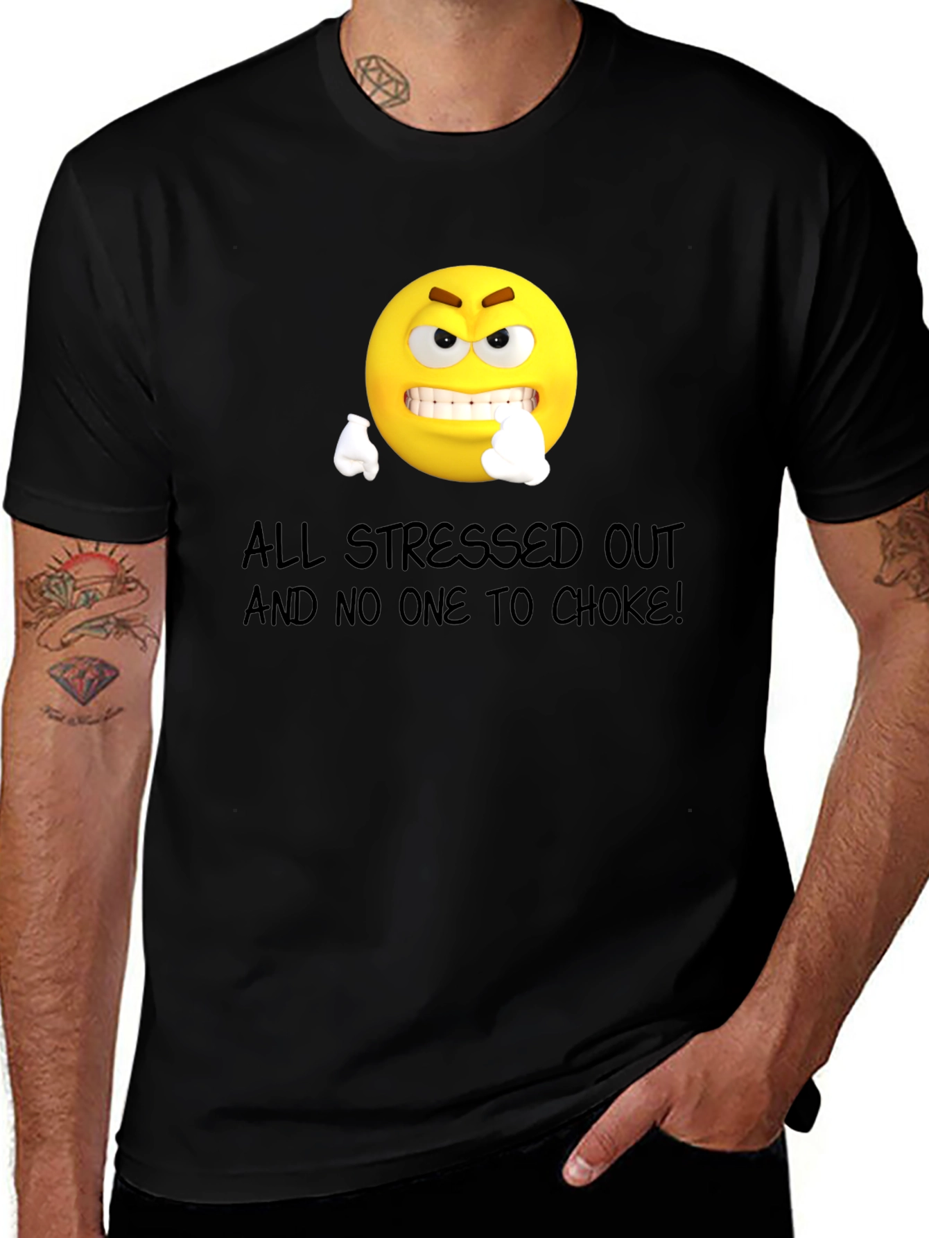 Stressed Out Emoji Graphic T-Shirt