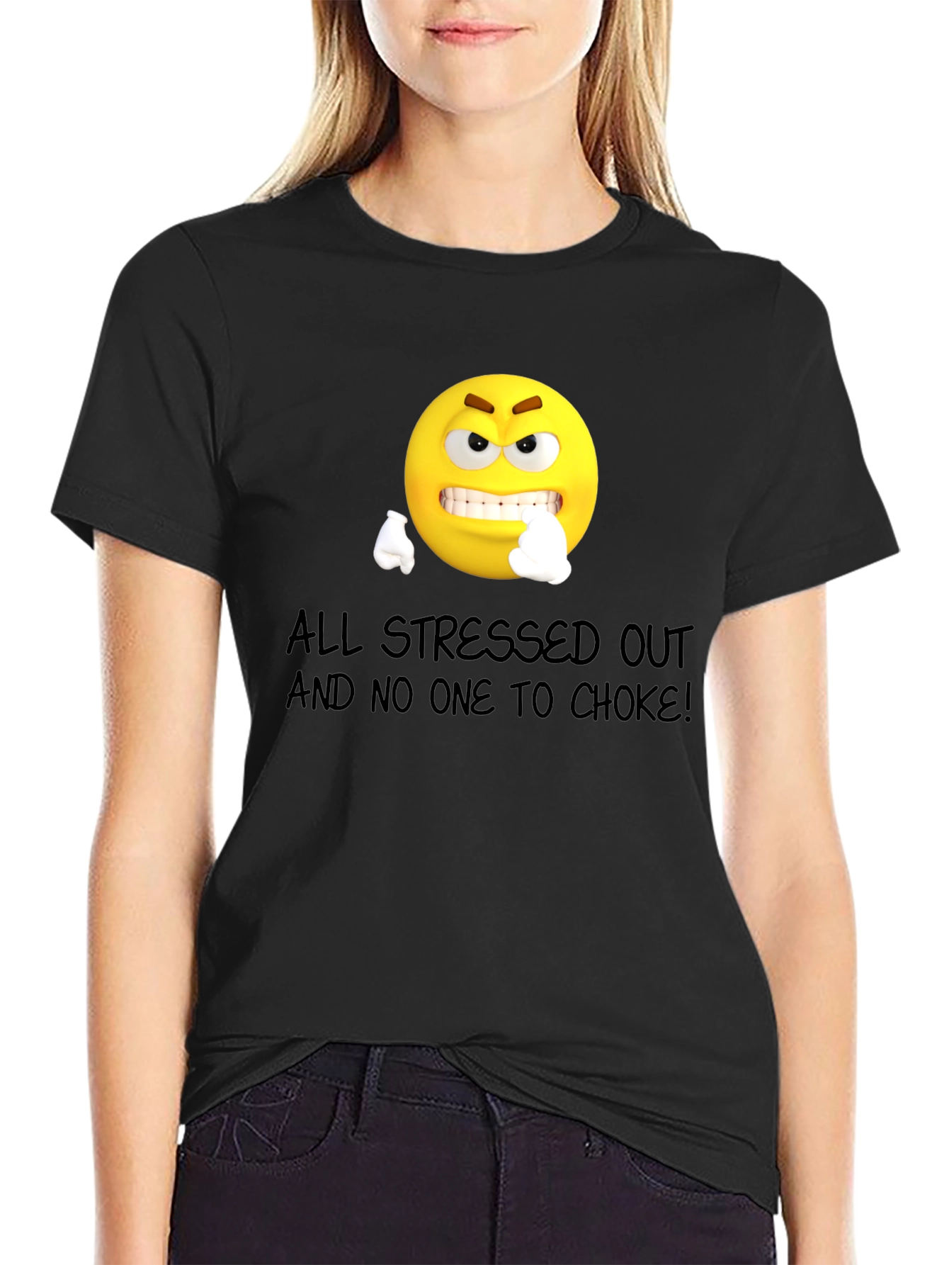 Stressed Out Emoji Graphic T-Shirt