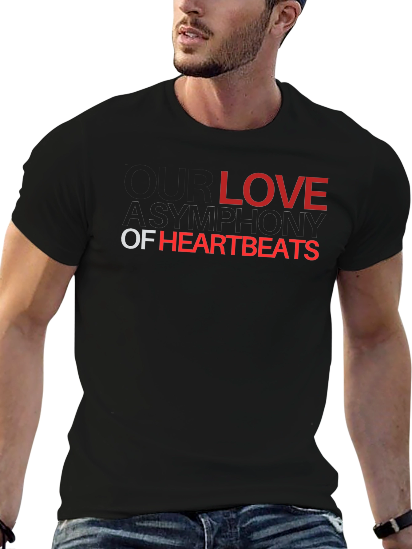 Asymphony of Heartbeats Black Graphic Tee