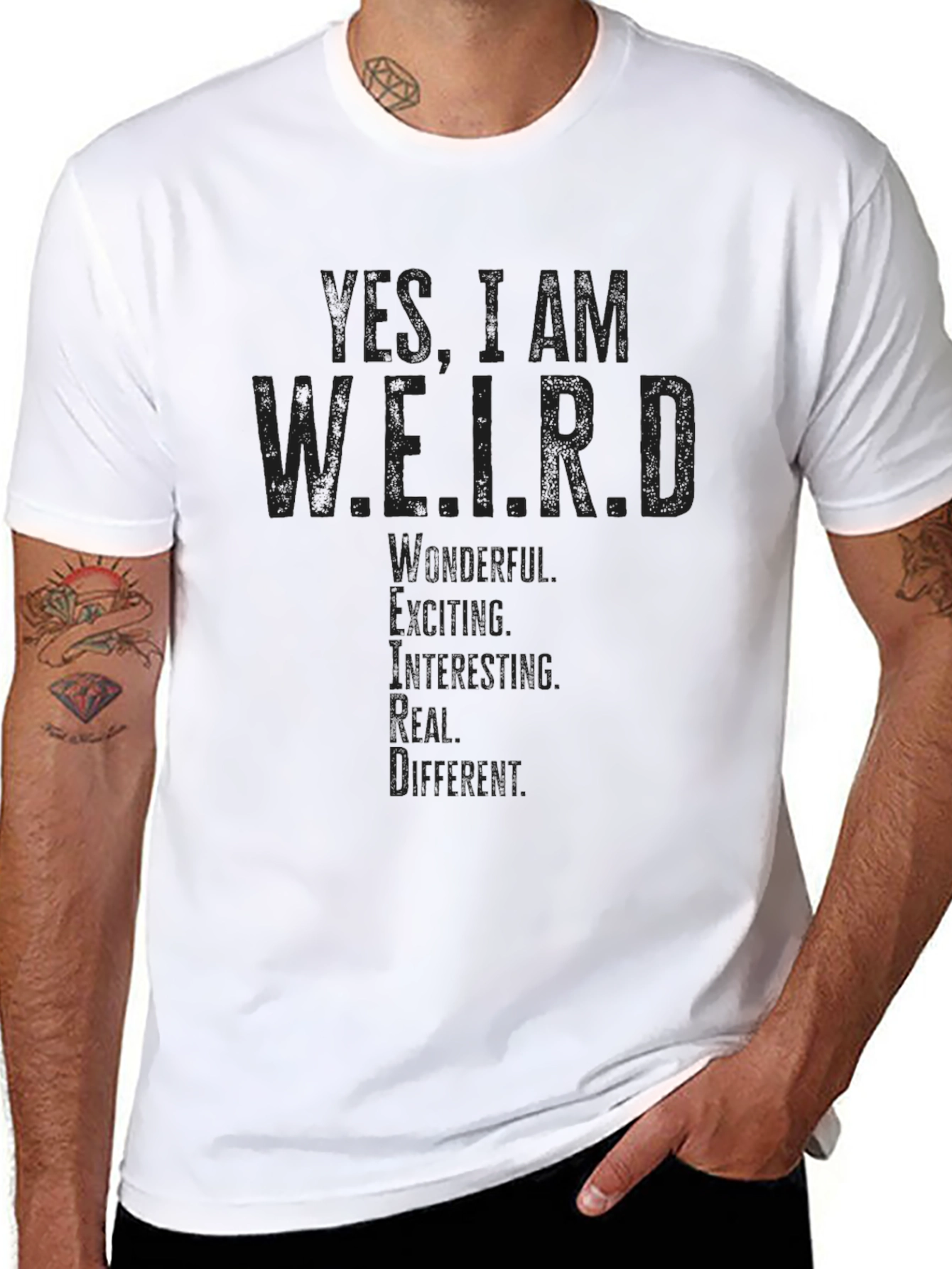 Yes I am W.E.I.R.D. Black T-Shirt