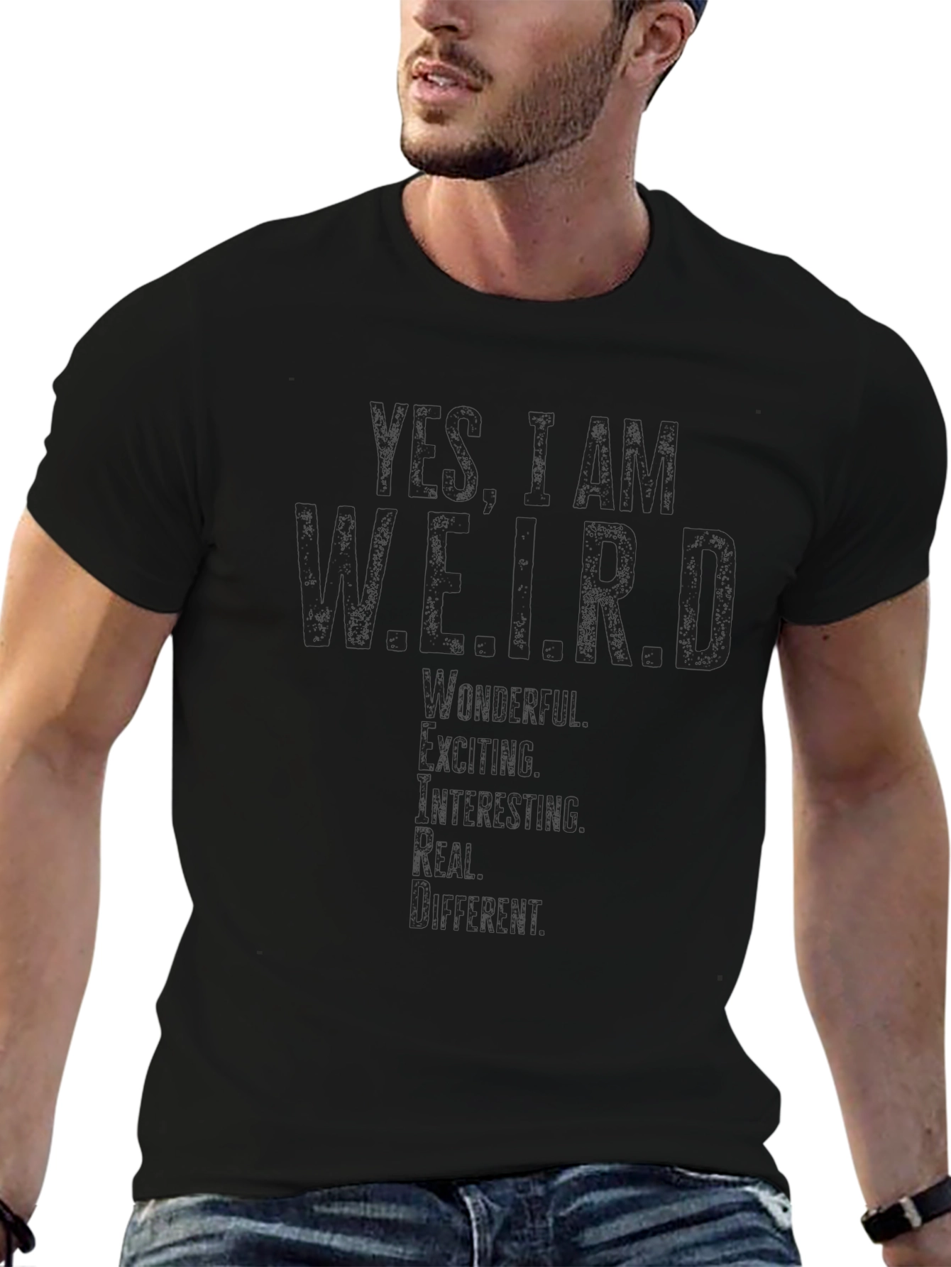 Yes I am W.E.I.R.D. Black T-Shirt