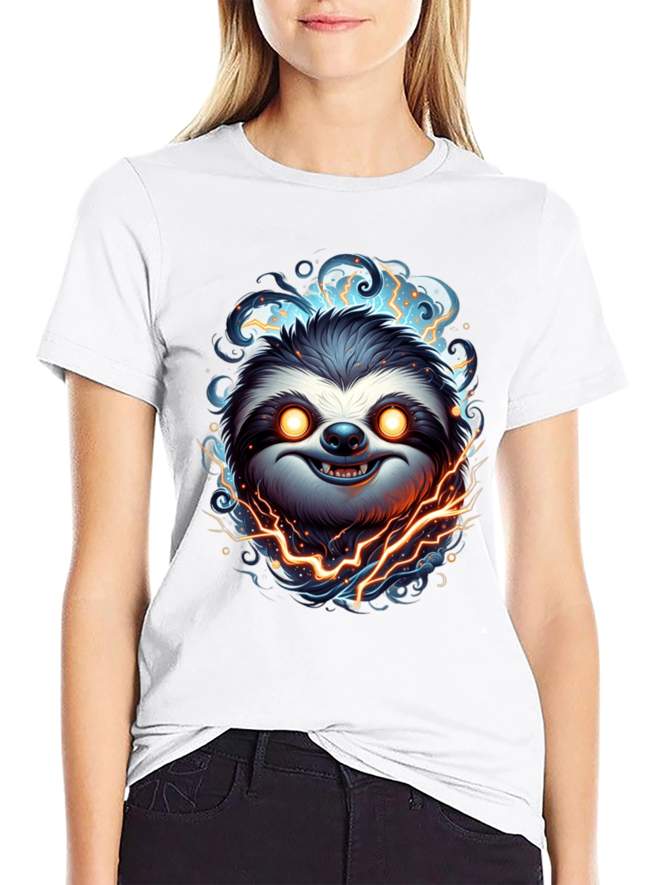 Electric Sloth Graphic Tee - Mens Black T-Shirt