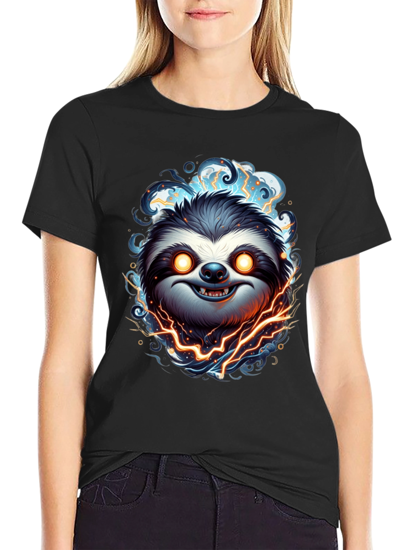 Electric Sloth Graphic Tee - Mens Black T-Shirt