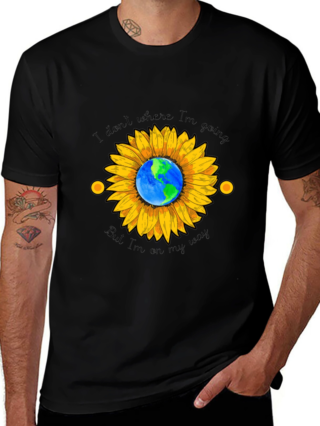 Sunflower Earth T-Shirt - Wanderlust Design