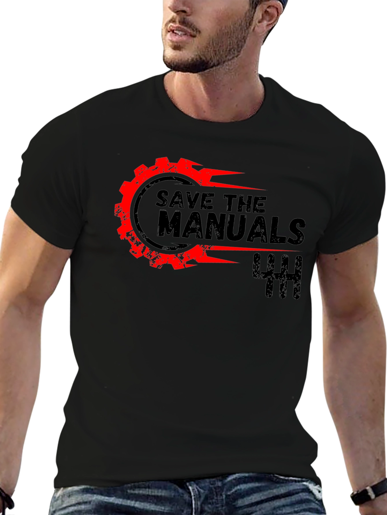 Save The Manuals Black Graphic Tee