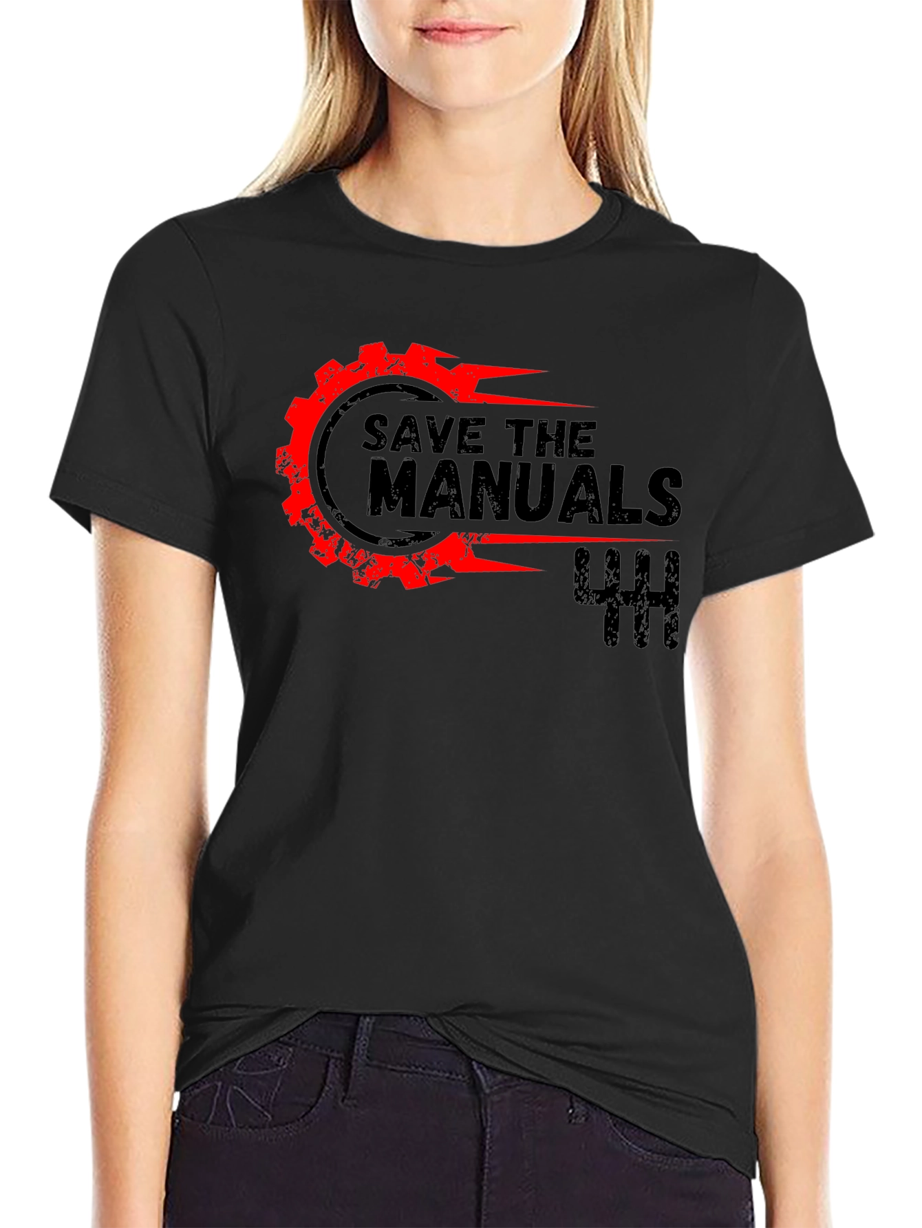 Save The Manuals Black Graphic Tee