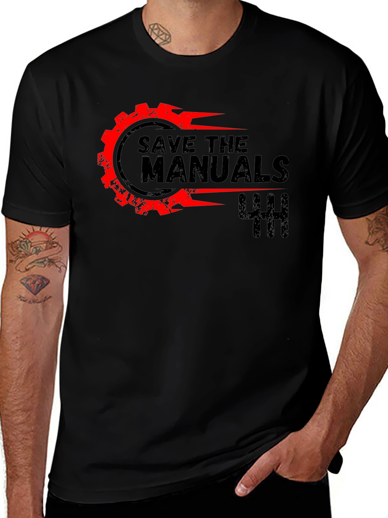 Save The Manuals Black Graphic Tee