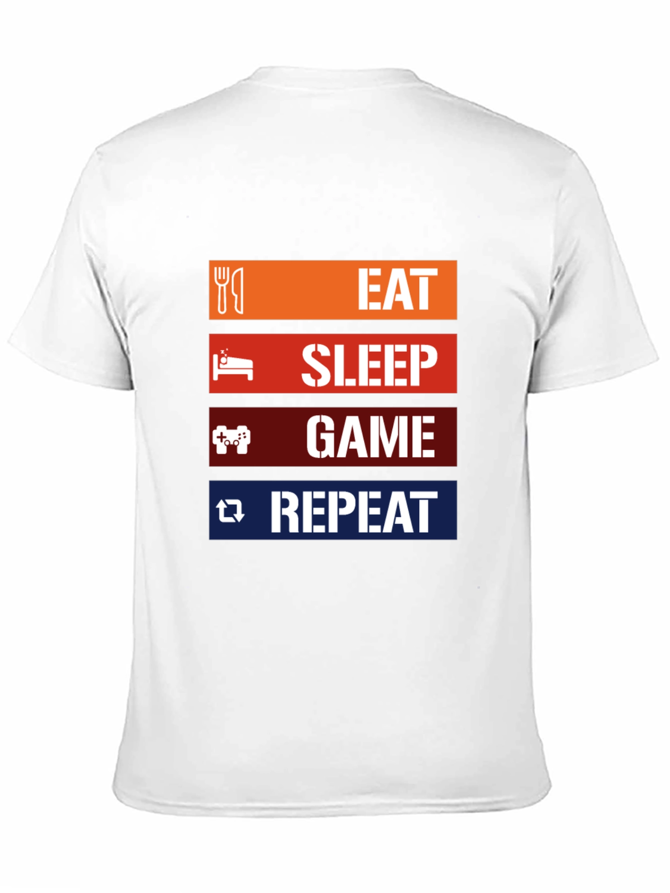Eat Sleep Game Repeat Black T-Shirt