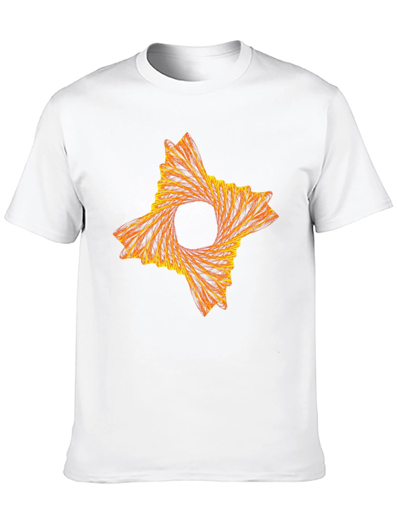 Abstract Fiery Star Graphic Tee - Black Cotton T-Shirt