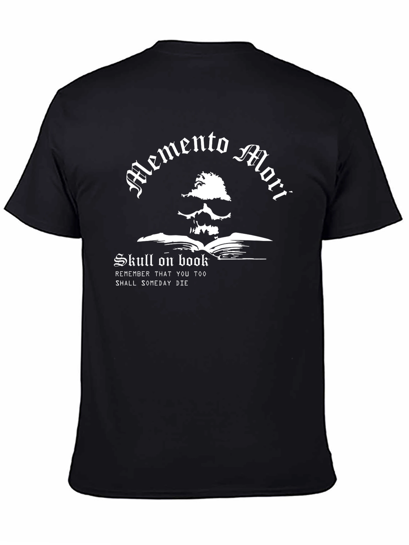 Memento Mori Skull on Book Graphic T-Shirt