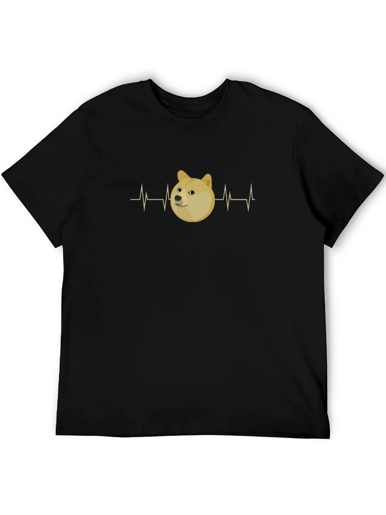Doge Heartbeat T-Shirt - Black Cotton Tee