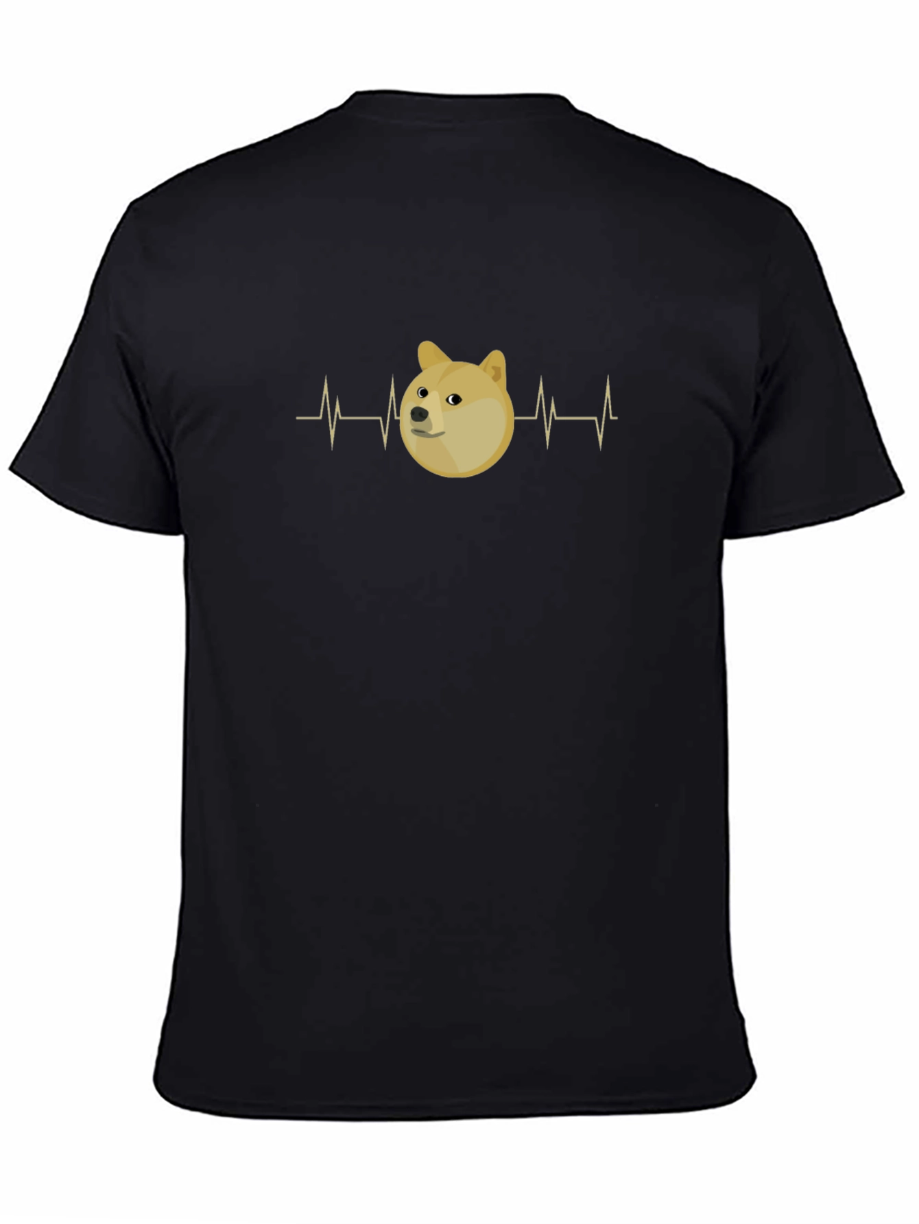 Doge Heartbeat T-Shirt - Black Cotton Tee