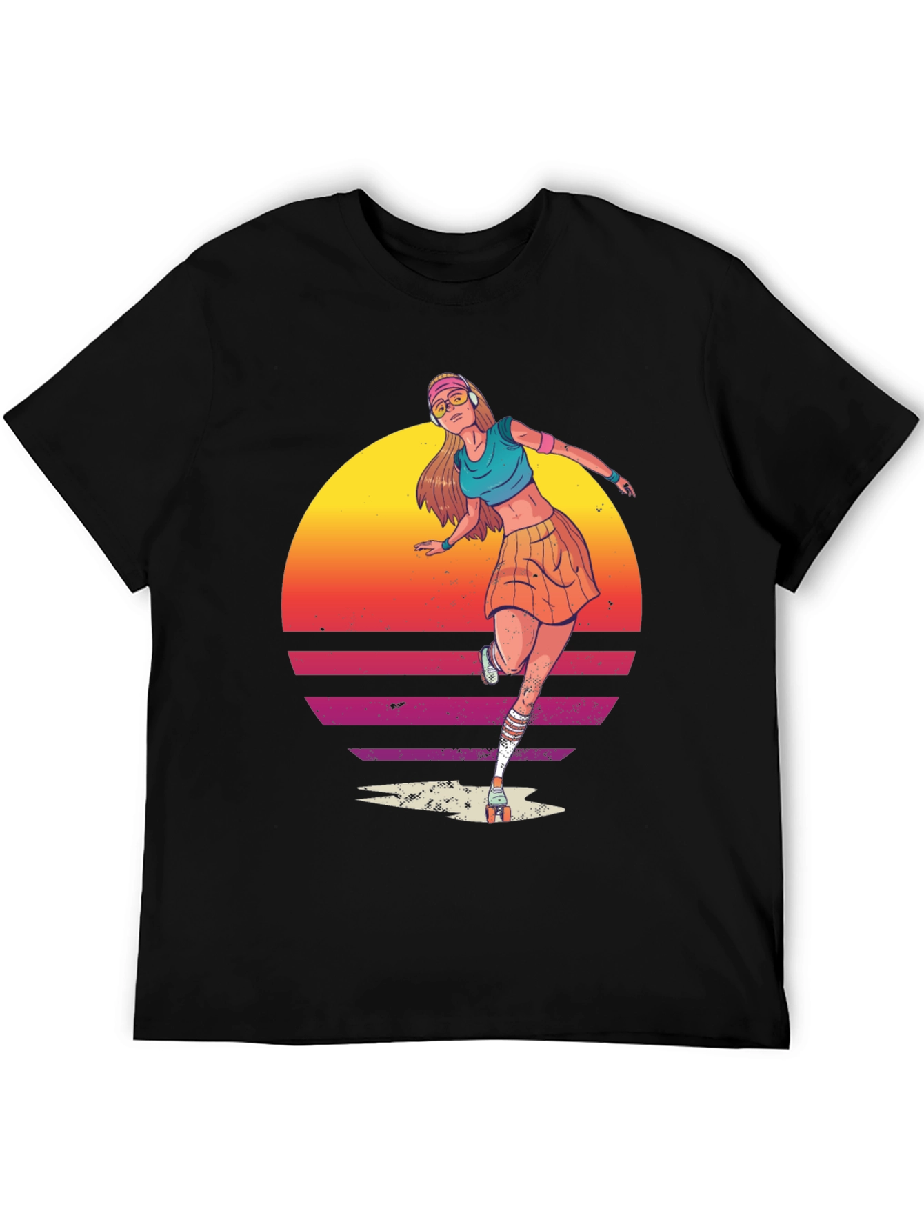 Retro Roller Skate Girl Graphic T-Shirt