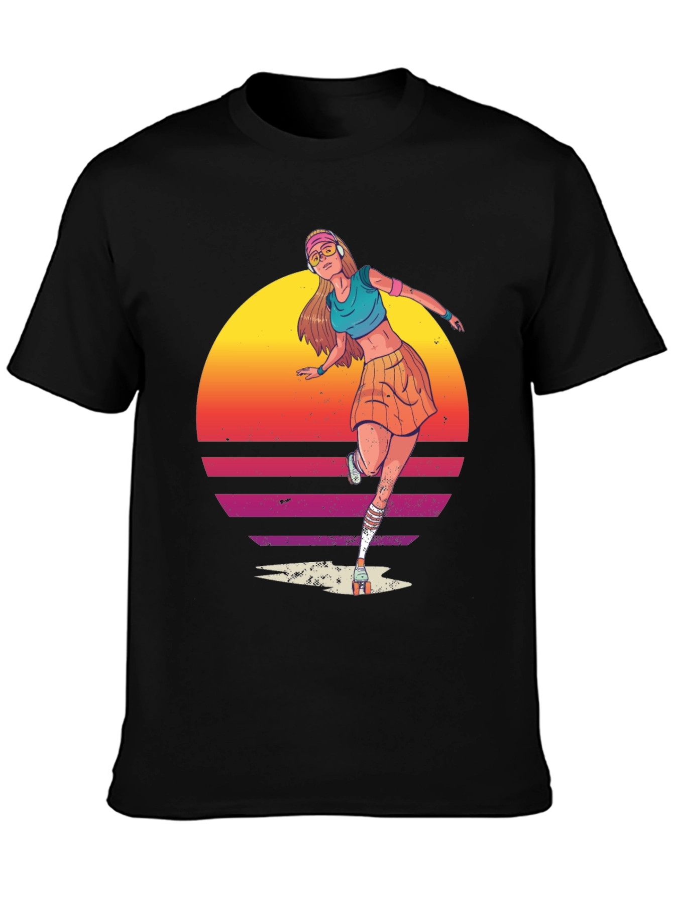 Retro Roller Skate Girl Graphic T-Shirt