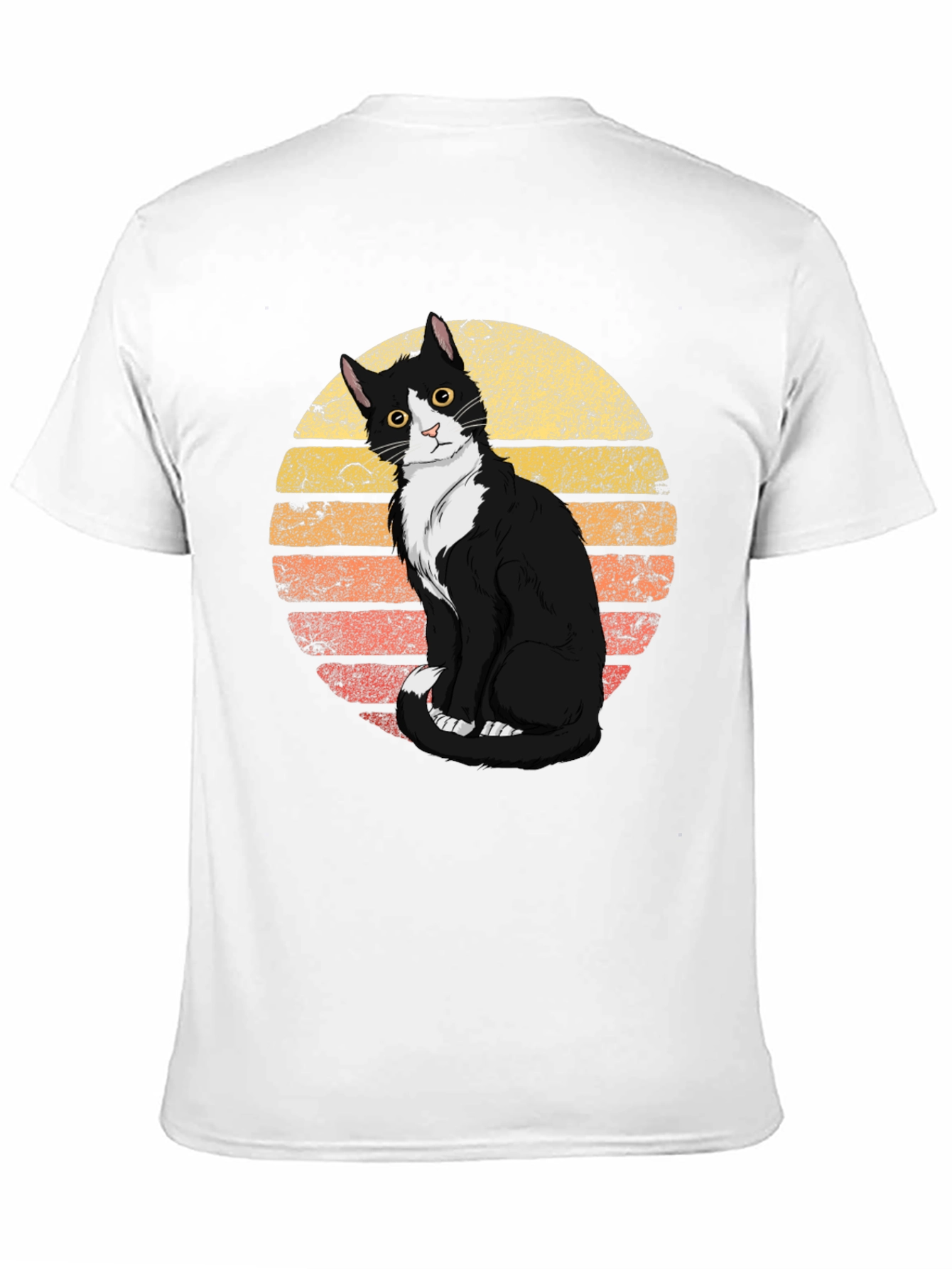 Retro Cat Graphic Tee - Black