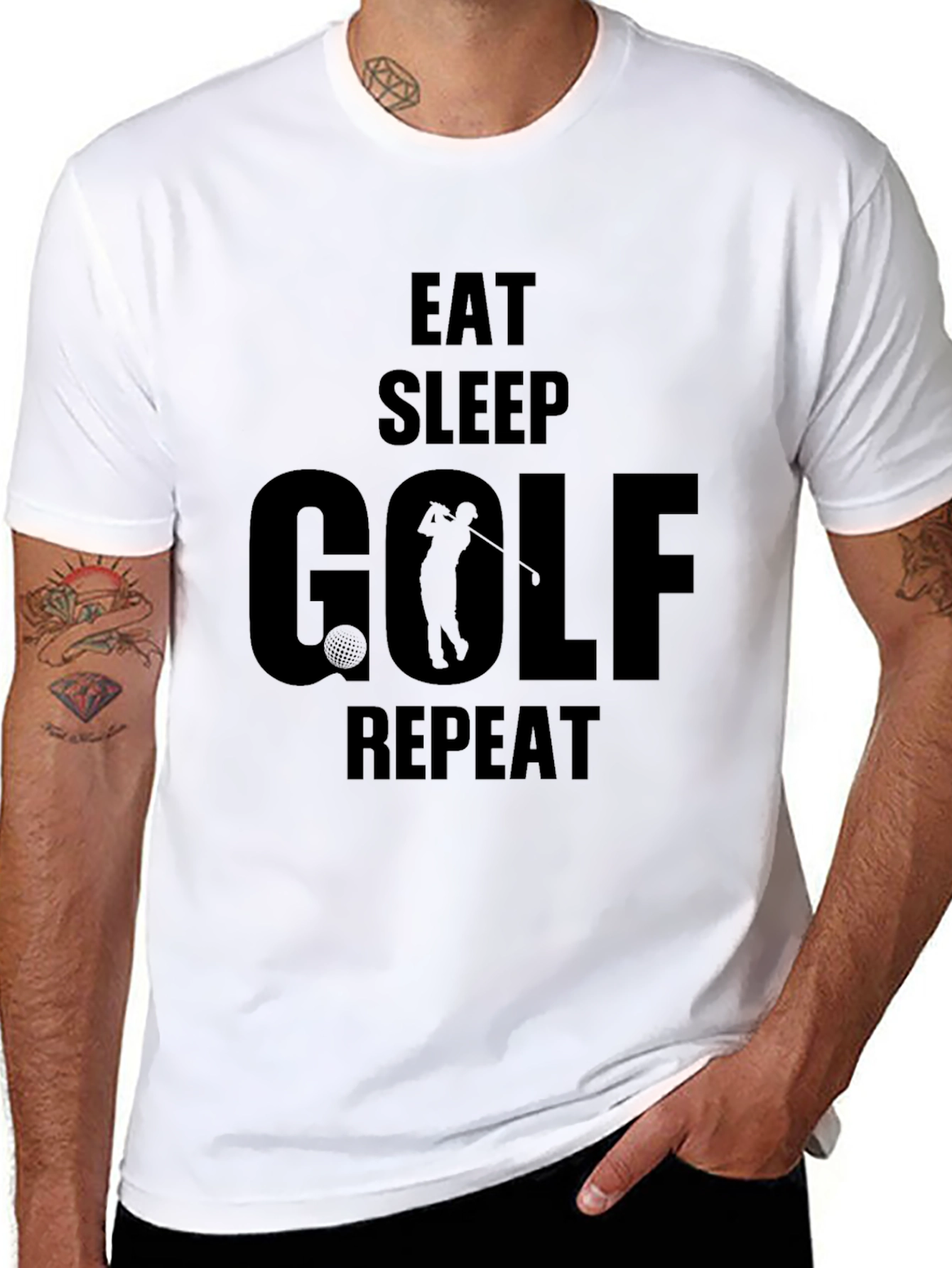 Eat Sleep Golf Repeat Graphic Tee