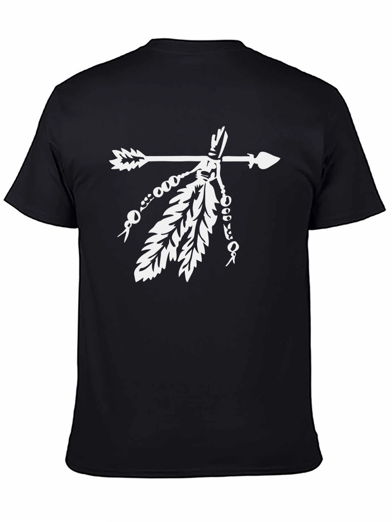 Native American Arrow & Feathers Black T-Shirt