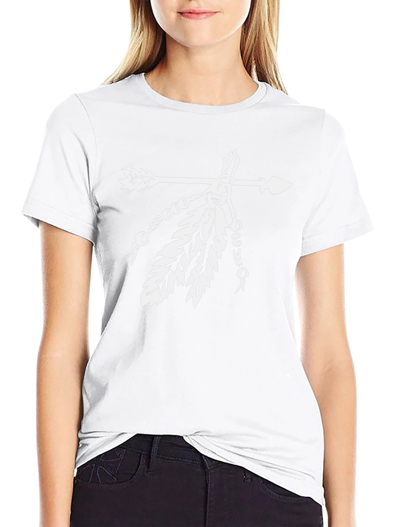 Native American Arrow & Feathers Black T-Shirt