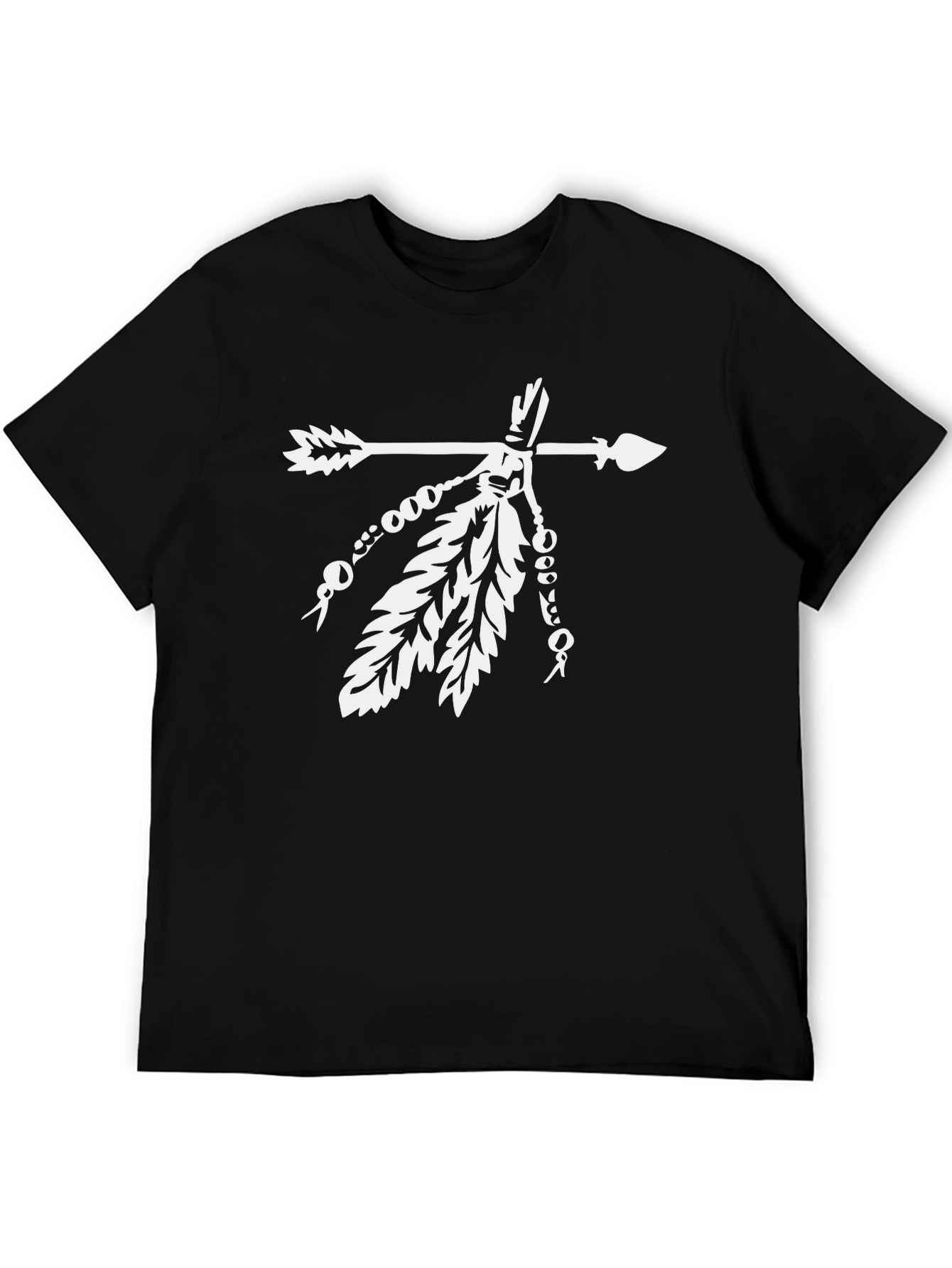Native American Arrow & Feathers Black T-Shirt