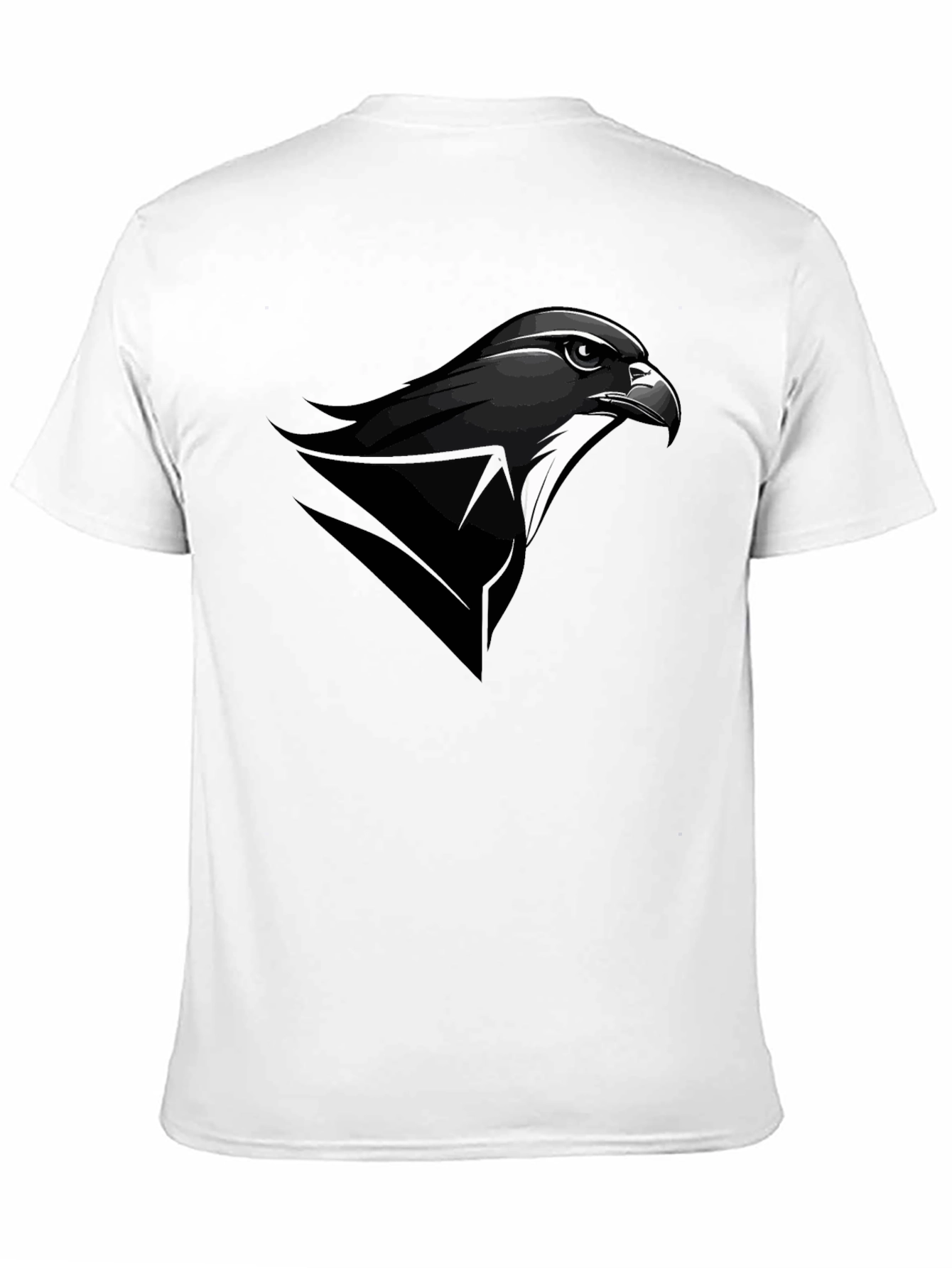 Mens Black T-Shirt with Falcon Graphic Tee