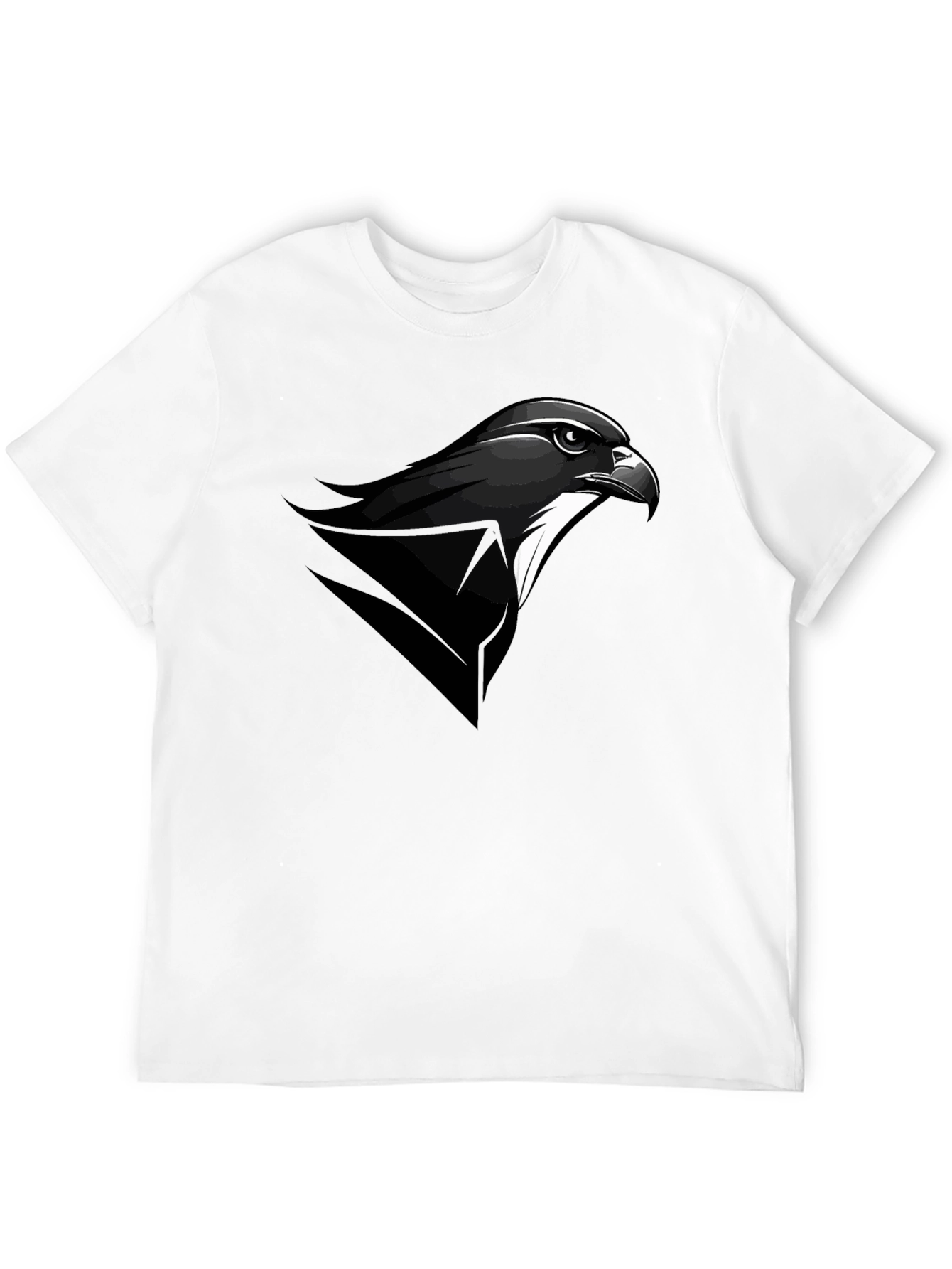 Mens Black T-Shirt with Falcon Graphic Tee