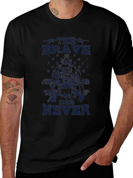 The Brave Die Never Graphic Tee - Mens Black T-Shirt