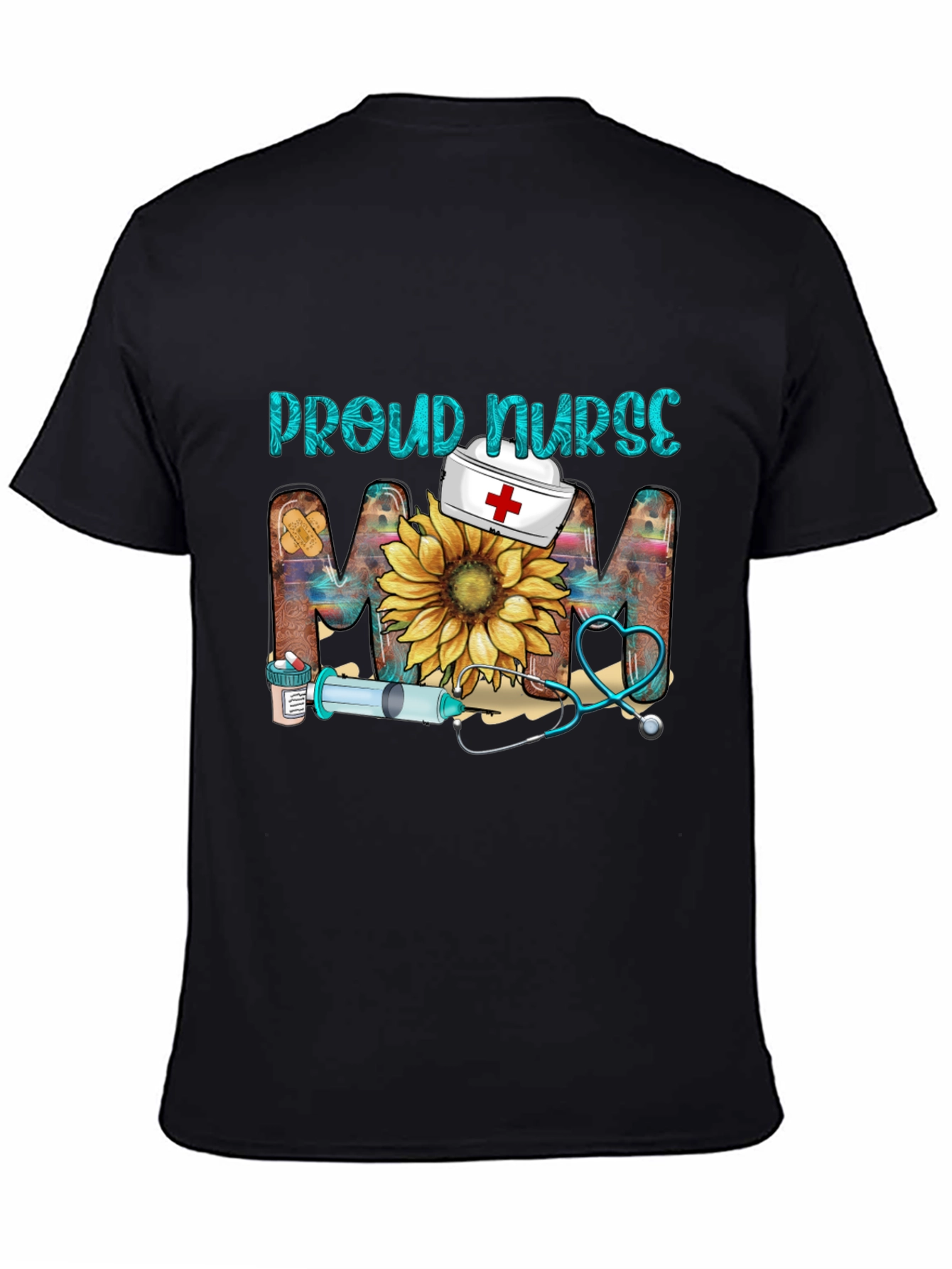 Proud Nurse Mom T-Shirt - Floral Design