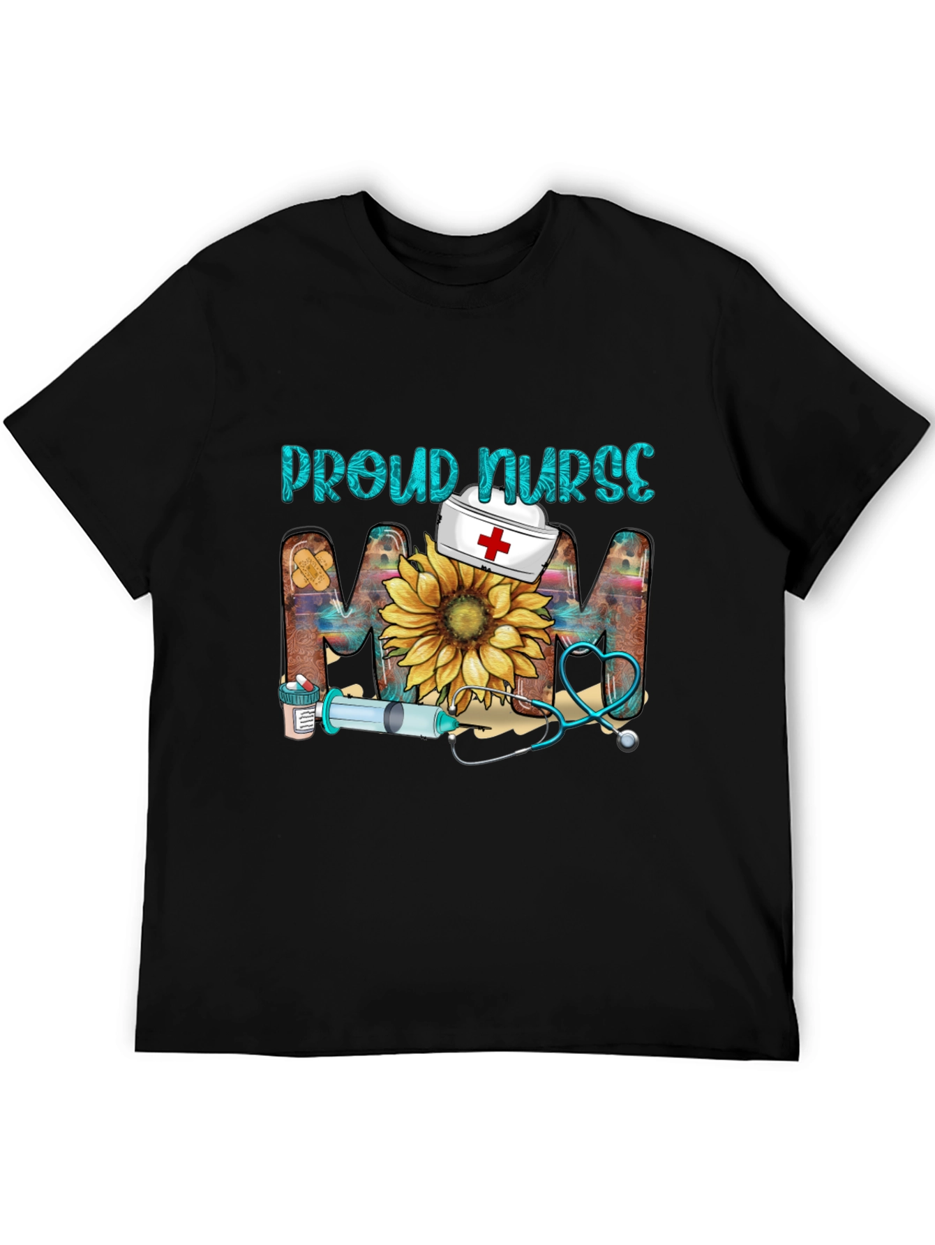 Proud Nurse Mom T-Shirt - Floral Design
