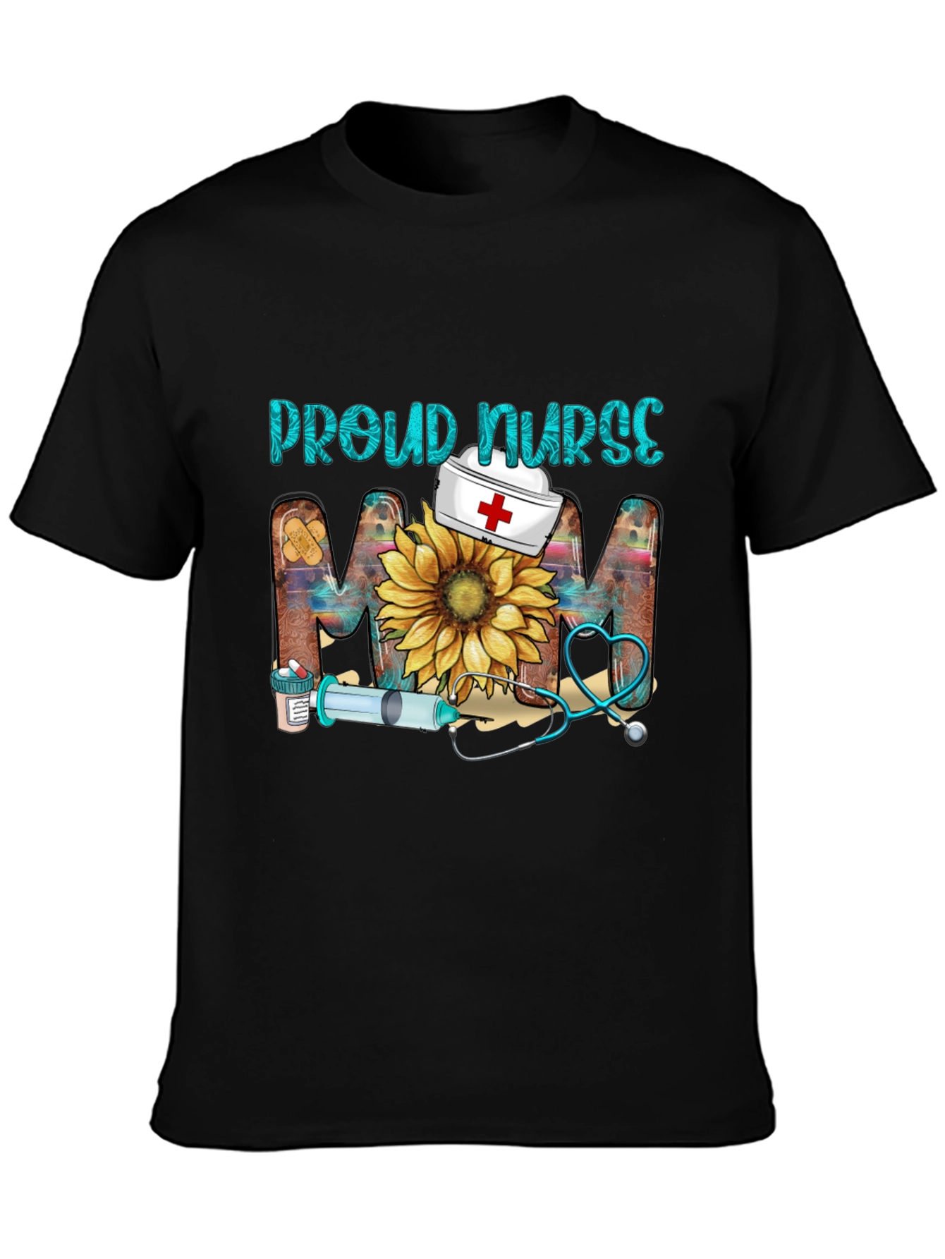 Proud Nurse Mom T-Shirt - Floral Design
