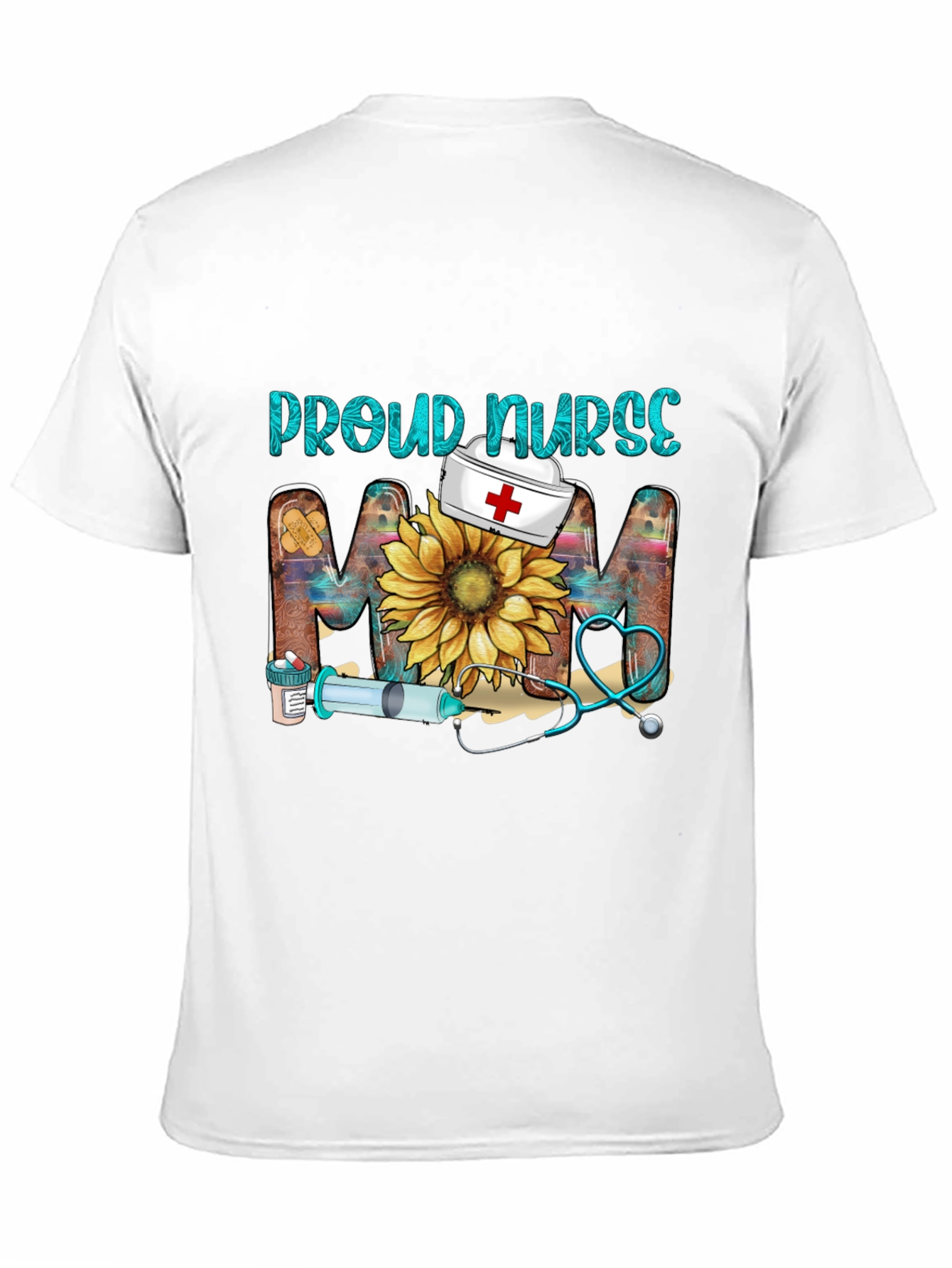 Proud Nurse Mom T-Shirt - Floral Design