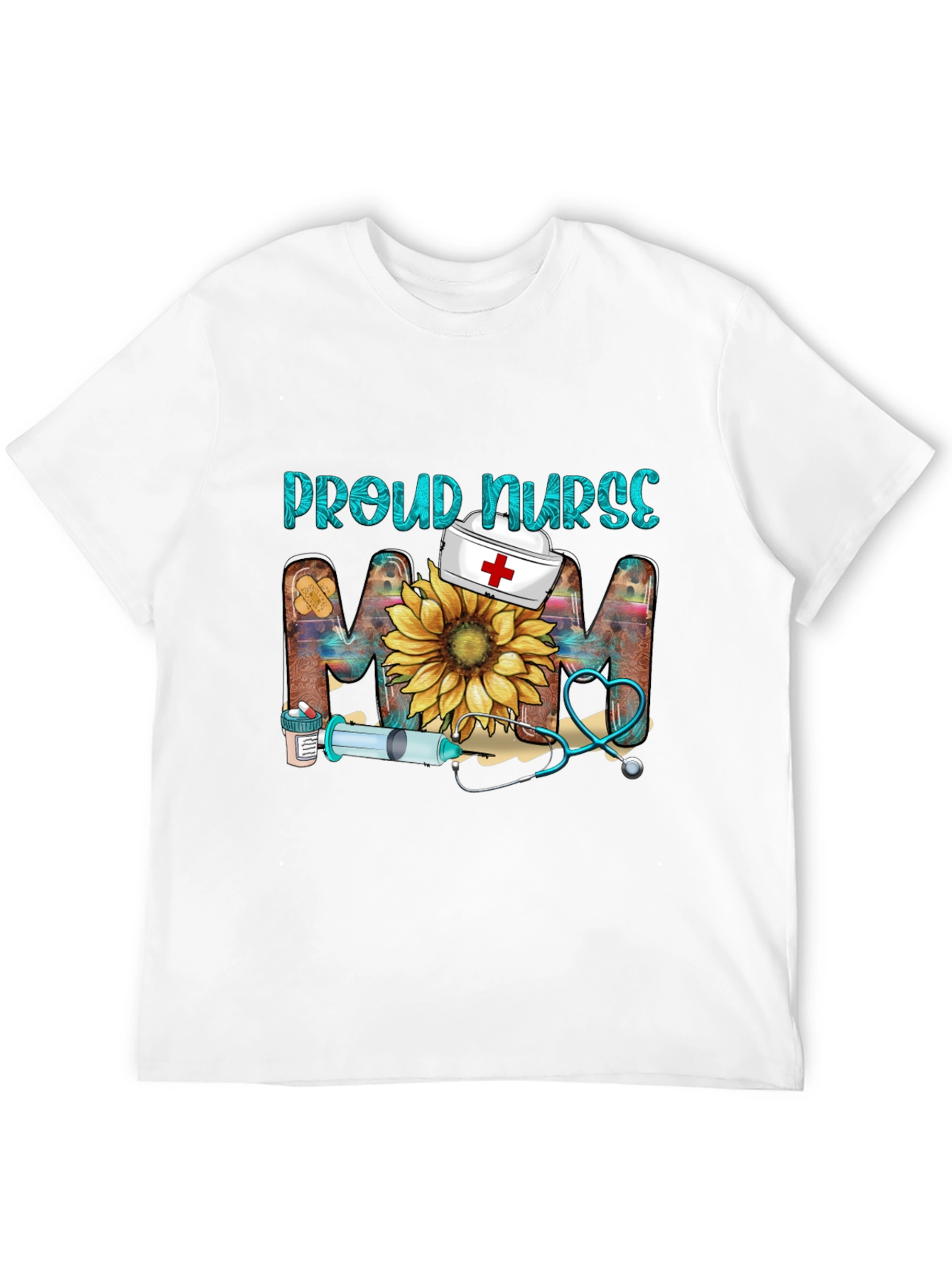 Proud Nurse Mom T-Shirt - Floral Design