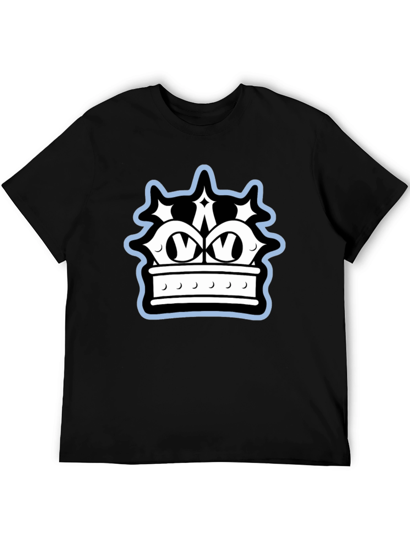 Crown Graphic Tee - Black Cotton Blend Stylish Design