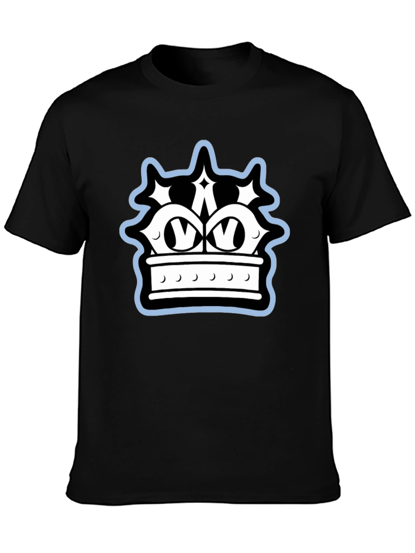 Crown Graphic Tee - Black Cotton Blend Stylish Design