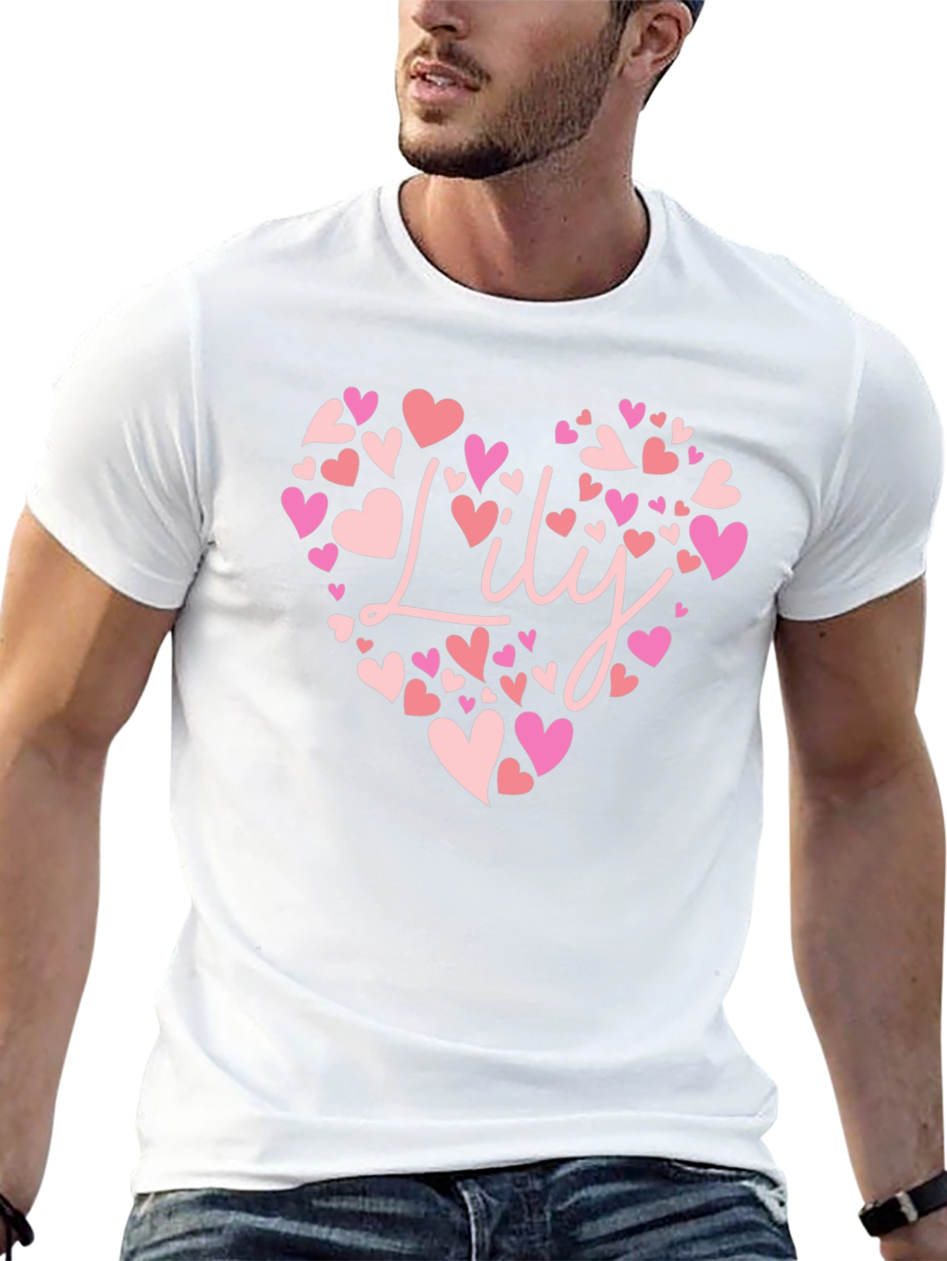 Personalized Lily Heart T-Shirt - Cute Custom Gift