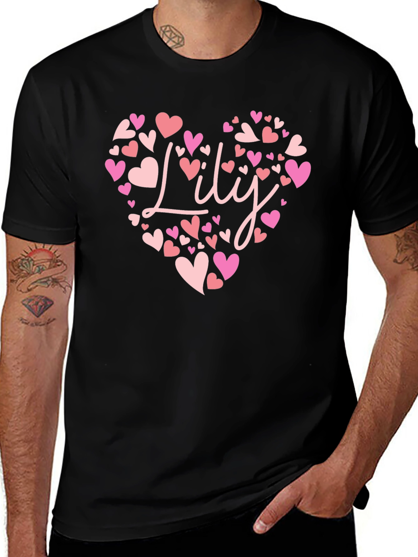 Personalized Lily Heart T-Shirt - Cute Custom Gift