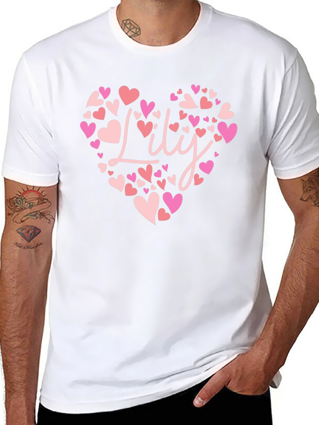Personalized Lily Heart T-Shirt - Cute Custom Gift