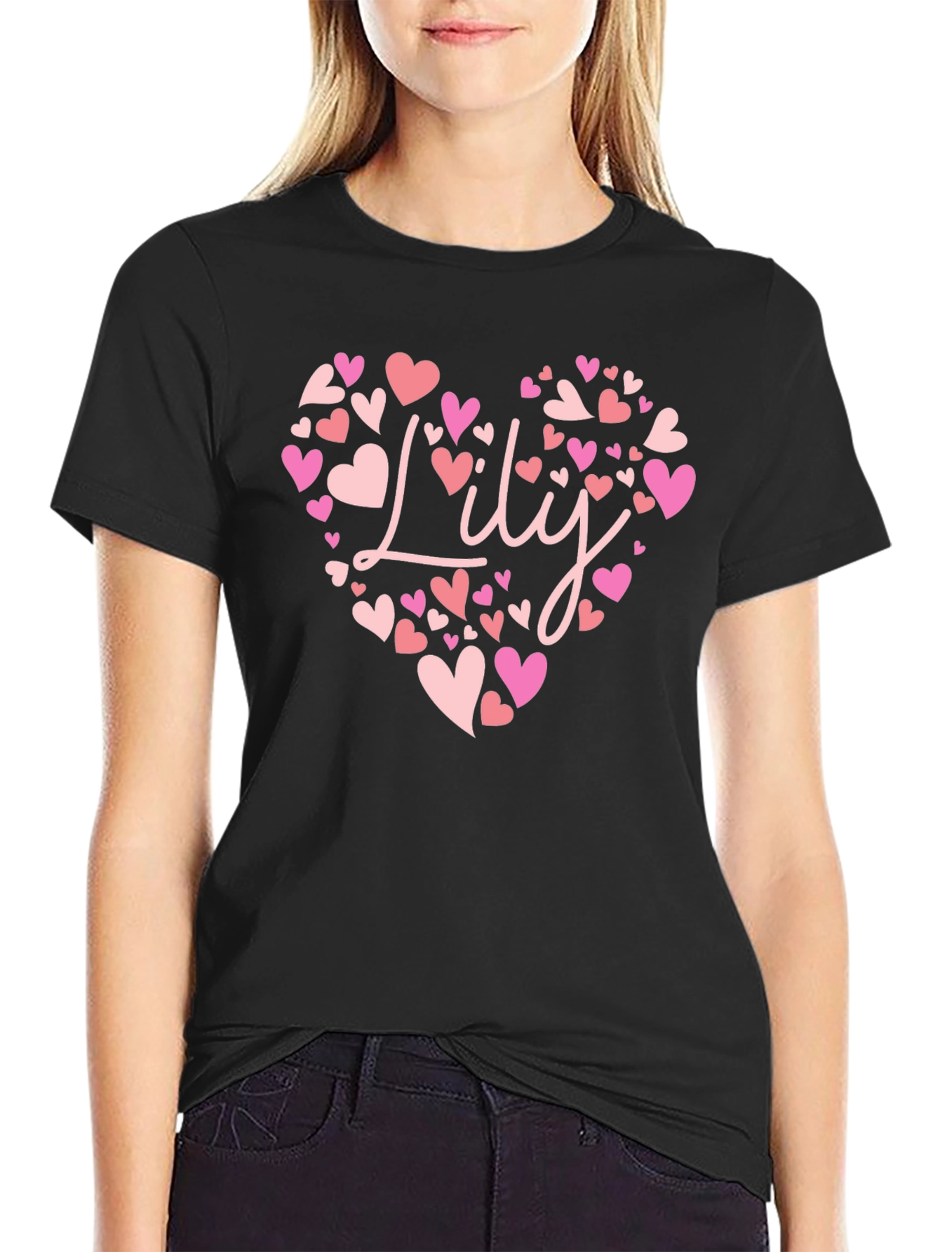 Personalized Lily Heart T-Shirt - Cute Custom Gift