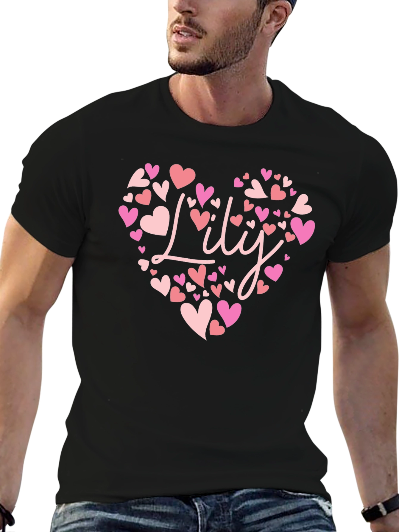 Personalized Lily Heart T-Shirt - Cute Custom Gift