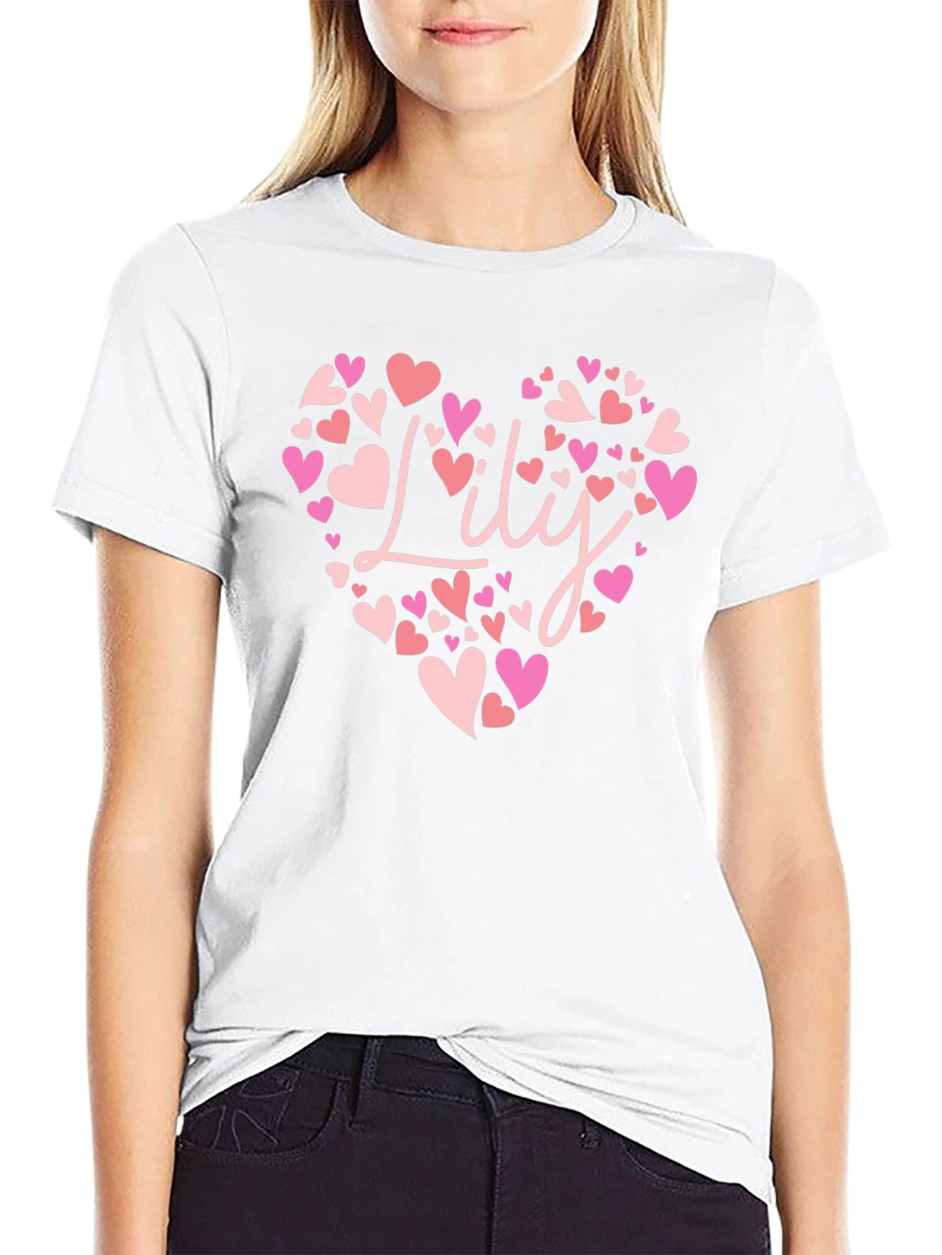 Personalized Lily Heart T-Shirt - Cute Custom Gift