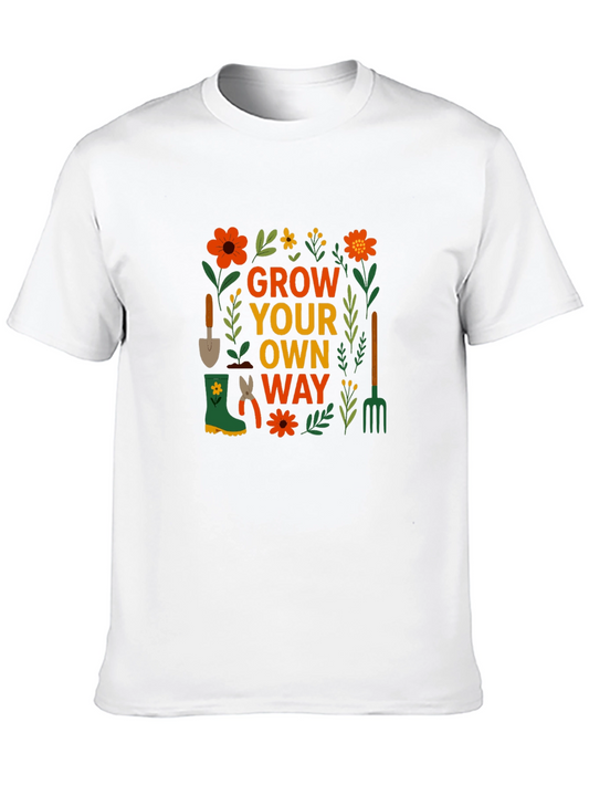 Grow Your Own Way Graphic Tee - Black Cotton T-Shirt