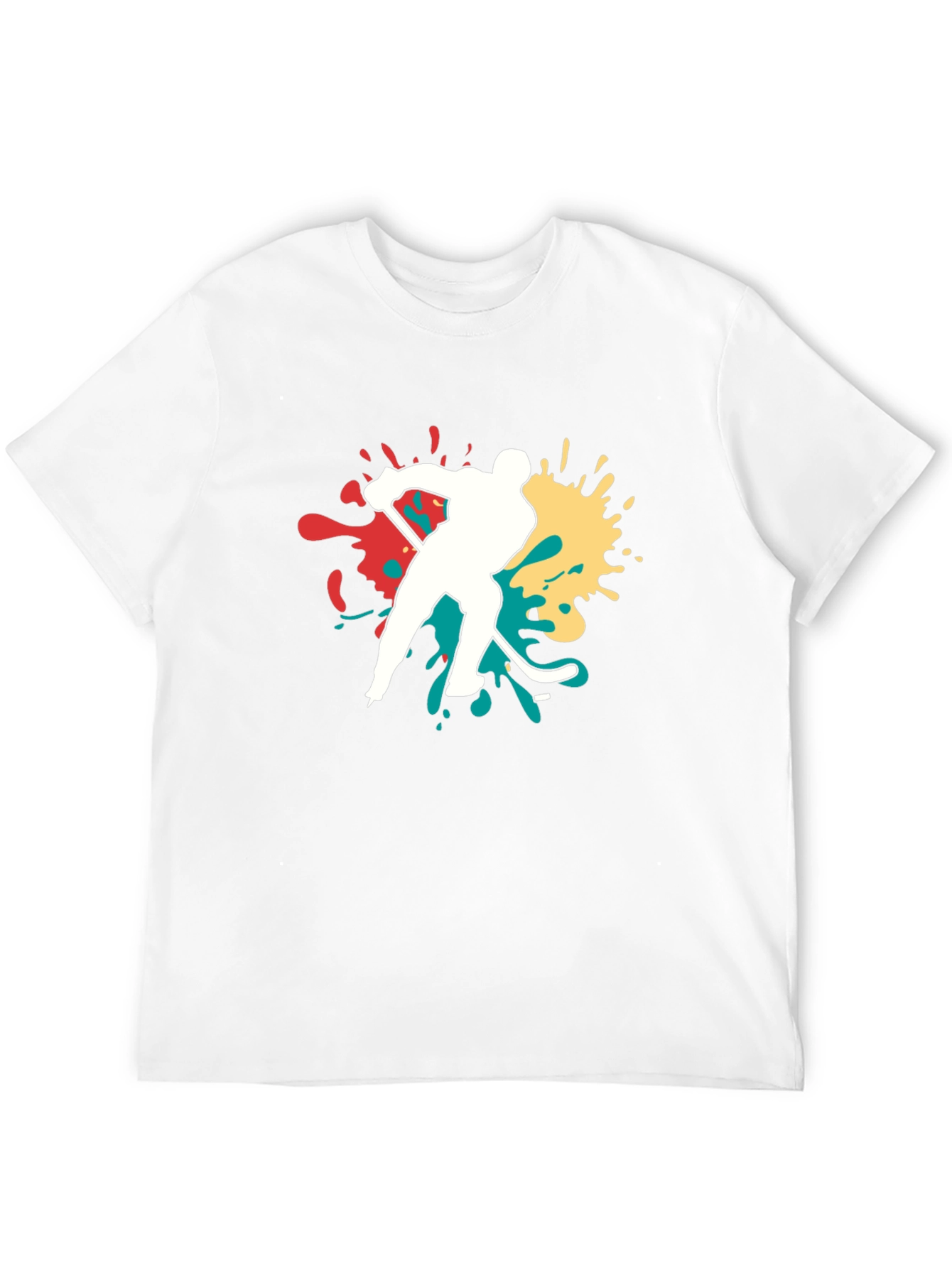 Hockey Player Graphic Tee - Bold Splash Design