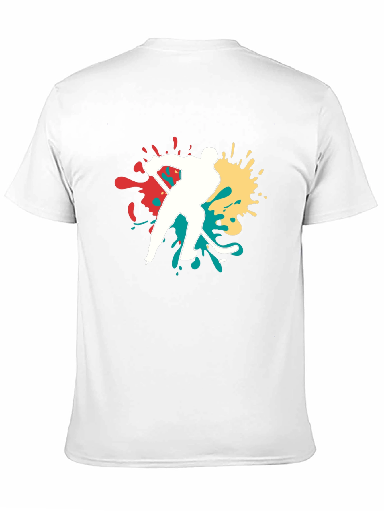 Hockey Player Graphic Tee - Bold Splash Design