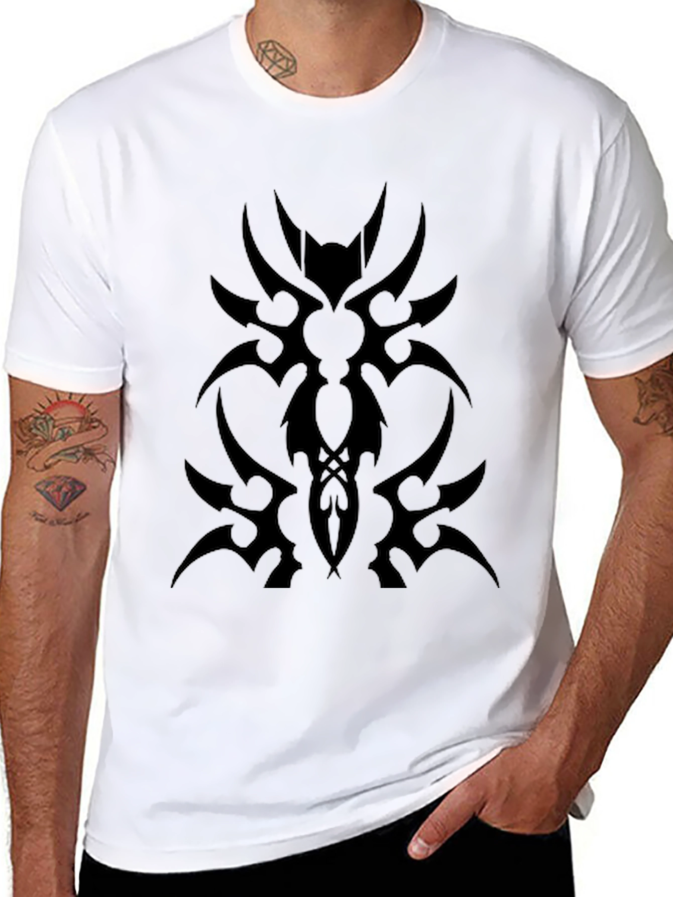 Tribal Design Black T-Shirt