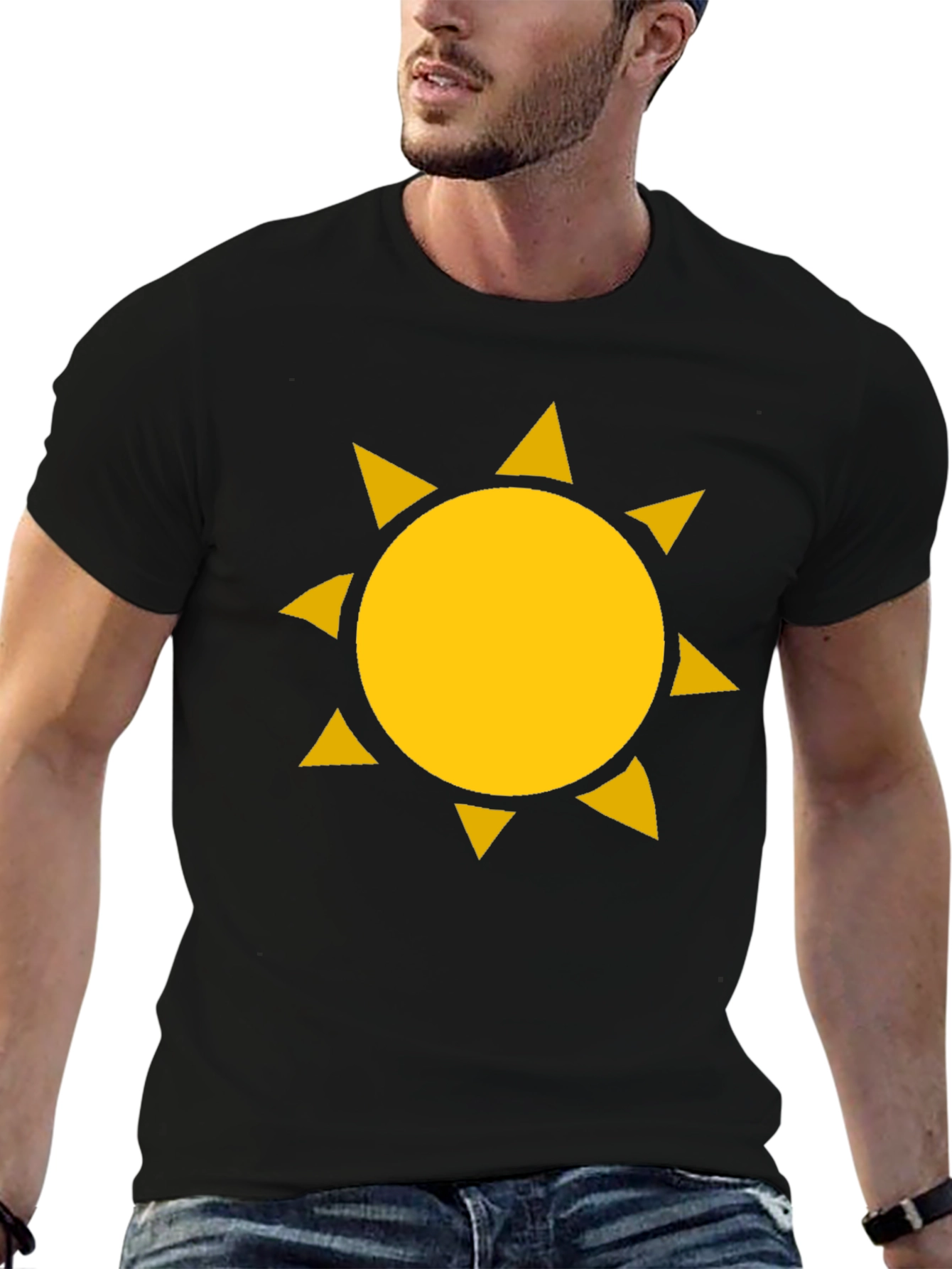 Sunny Days Black Graphic Tee - Bold Sun Design