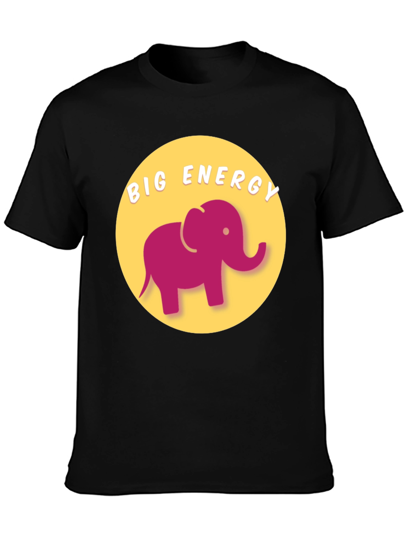 Big Energy Elephant Graphic Tee - Unisex Black T-Shirt
