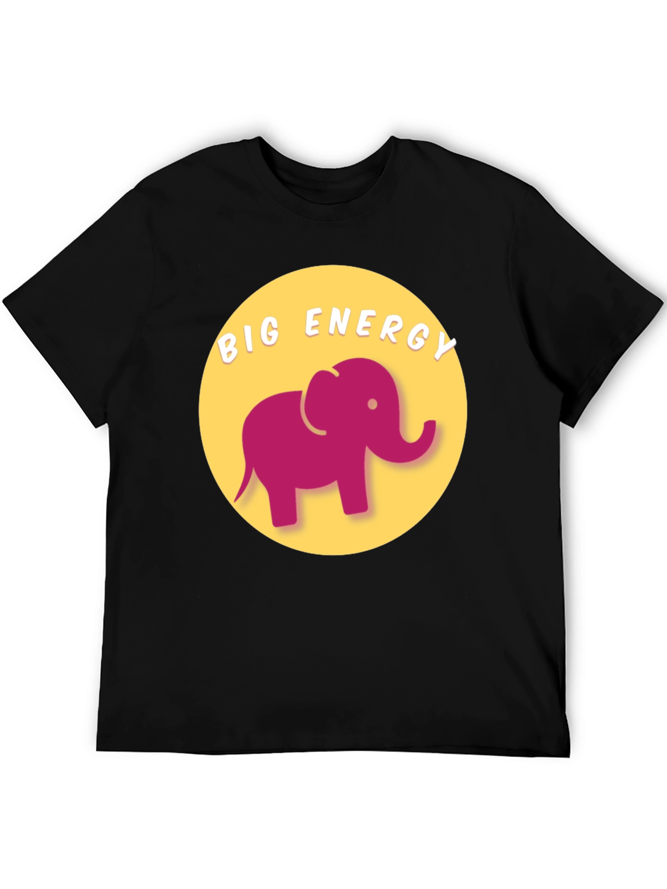 Big Energy Elephant Graphic Tee - Unisex Black T-Shirt