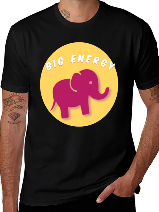 Big Energy Elephant Graphic Tee - Unisex Black T-Shirt