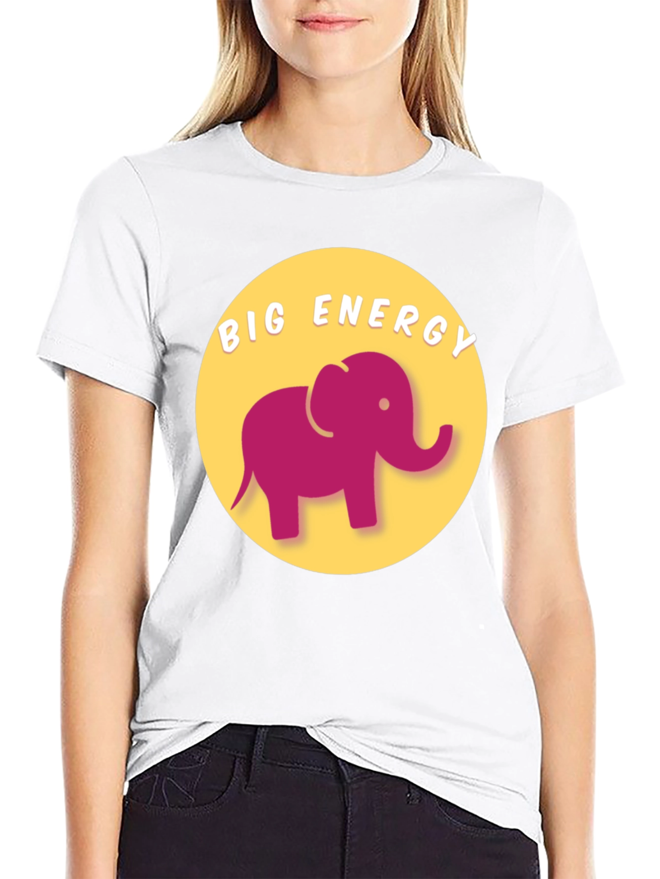 Big Energy Elephant Graphic Tee - Unisex Black T-Shirt